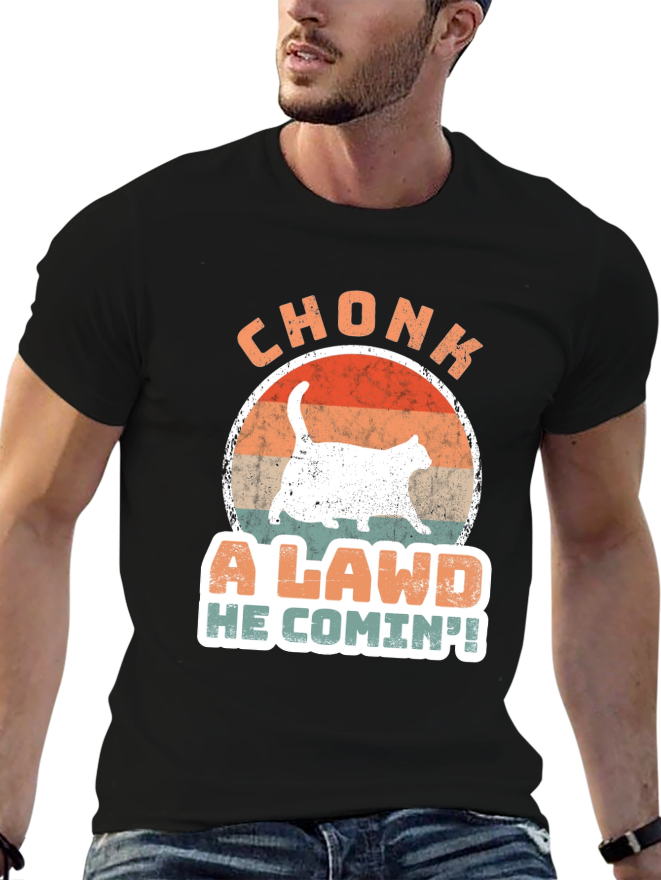 Chonk A Lawd He Comin! Cat T-Shirt