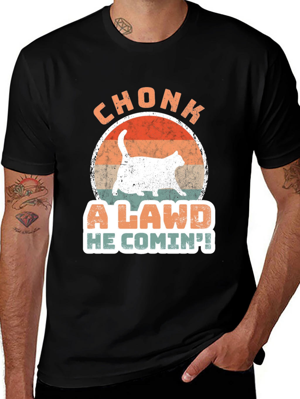 Chonk A Lawd He Comin! Cat T-Shirt
