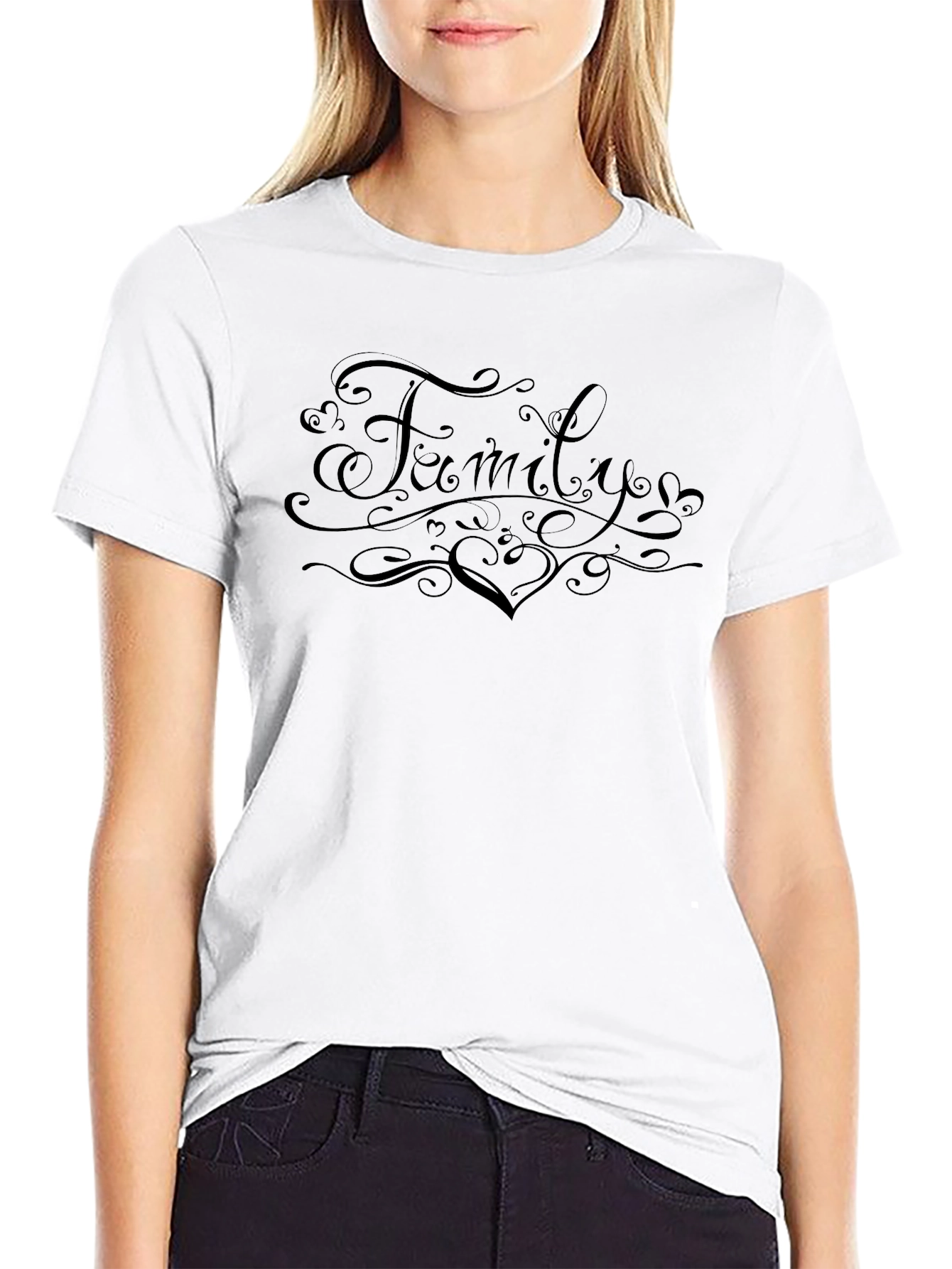Family Heart Graphic T-Shirt - Stylish Casual Wear