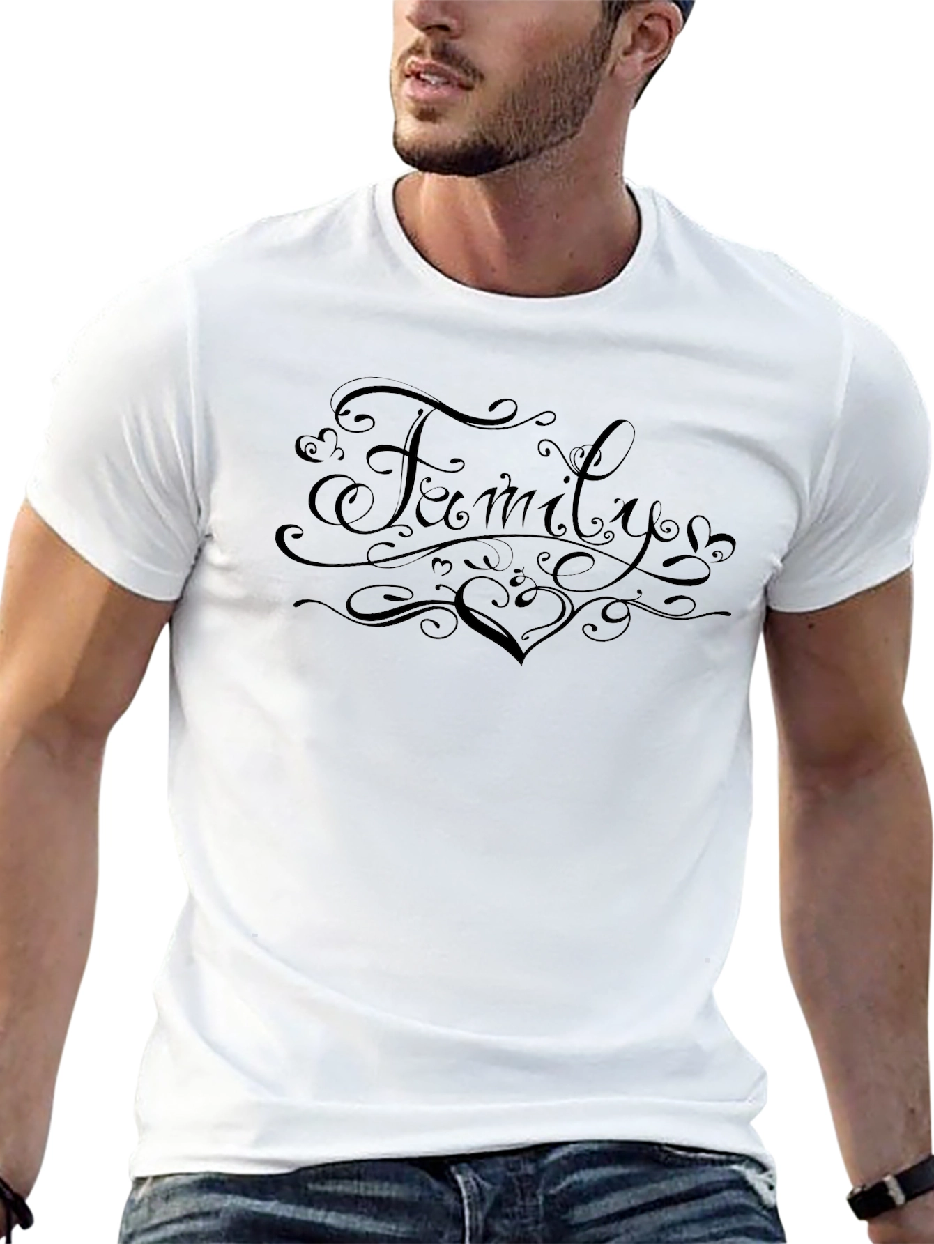 Family Heart Graphic T-Shirt - Stylish Casual Wear