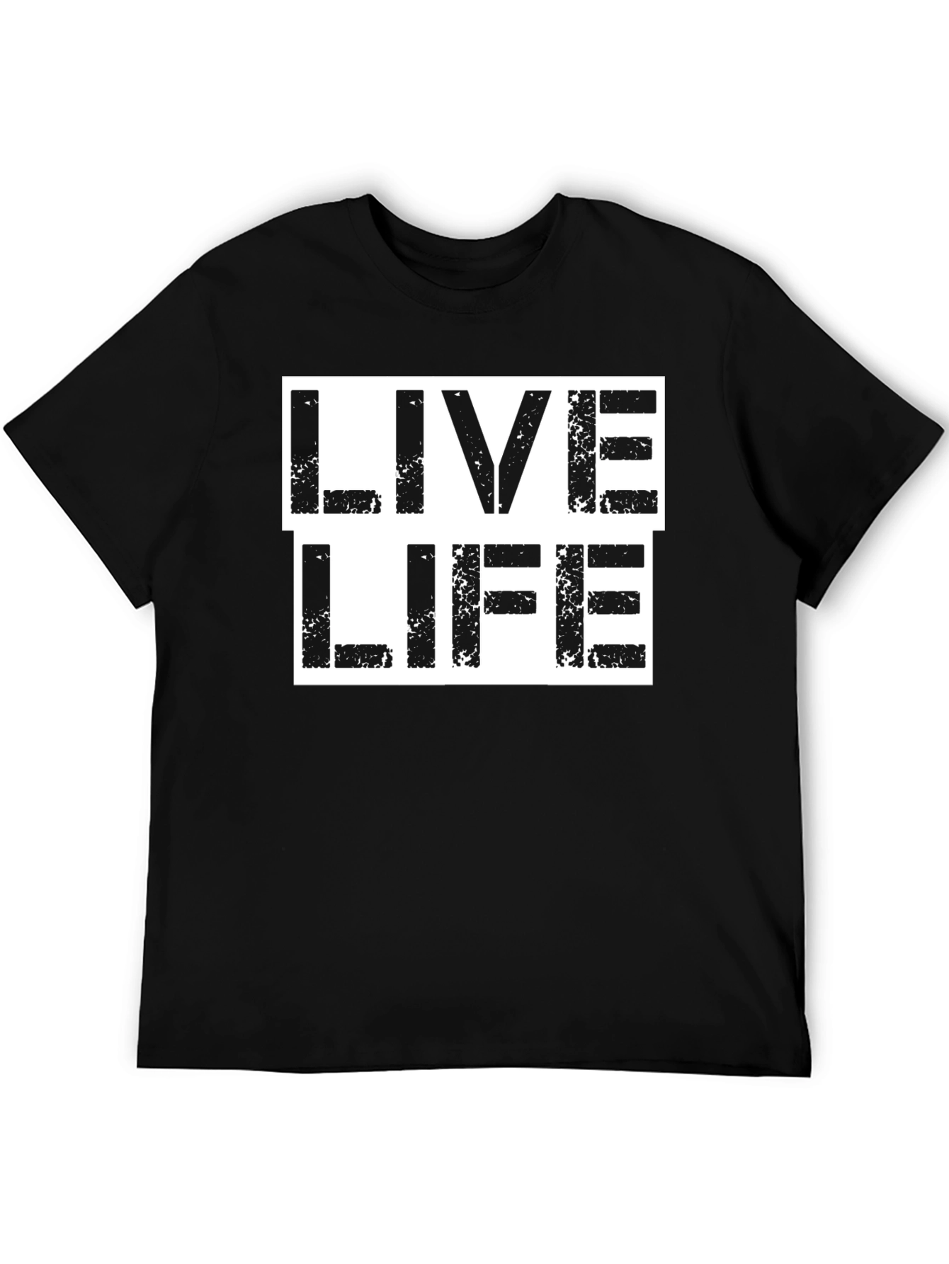 Live Life Graphic Print Black T-Shirt