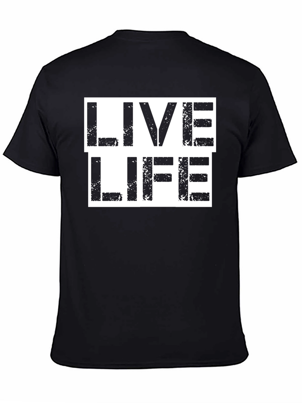 Live Life Graphic Print Black T-Shirt