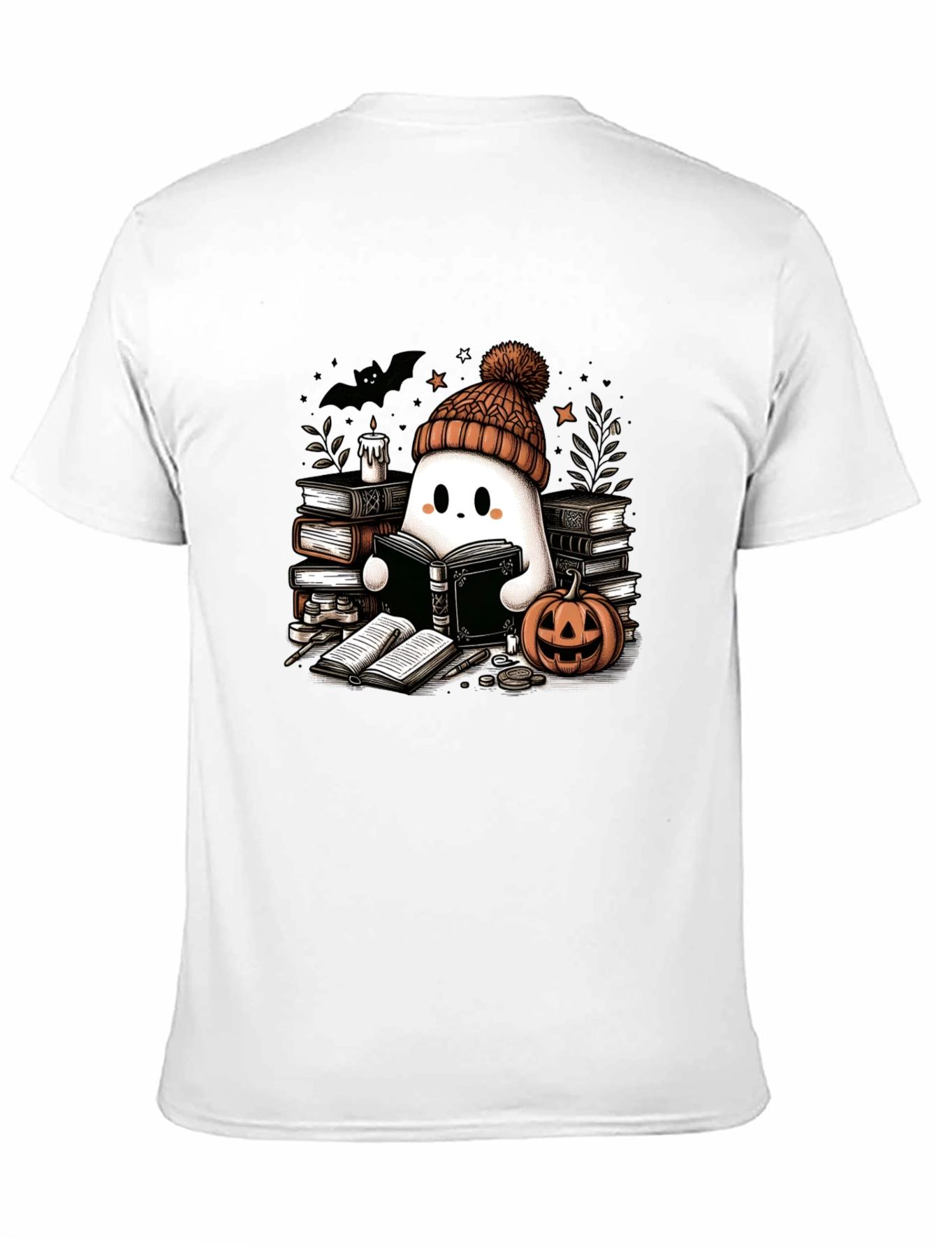 Reading Ghost T-Shirt - Cute Halloween Tee
