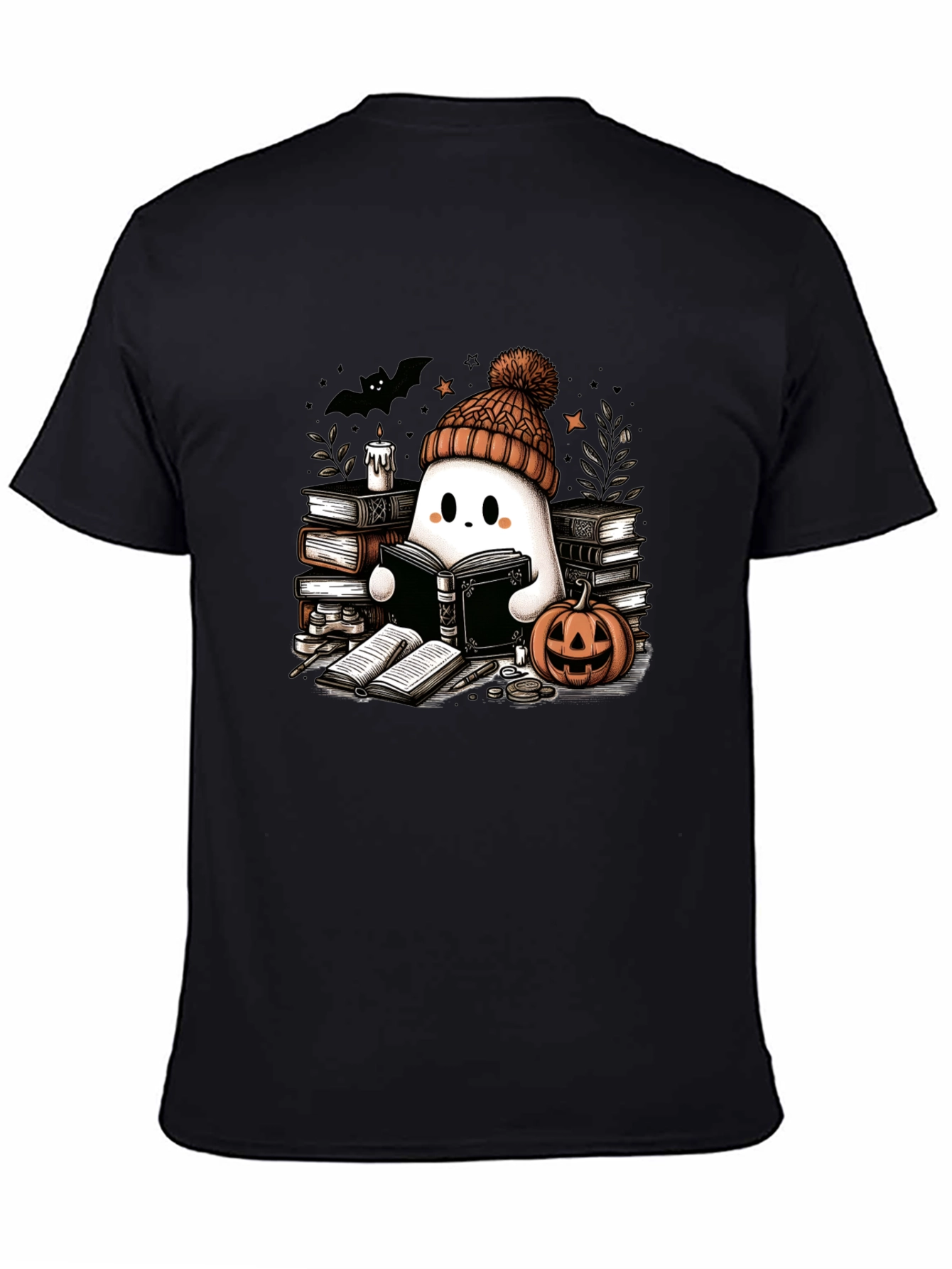 Reading Ghost T-Shirt - Cute Halloween Tee
