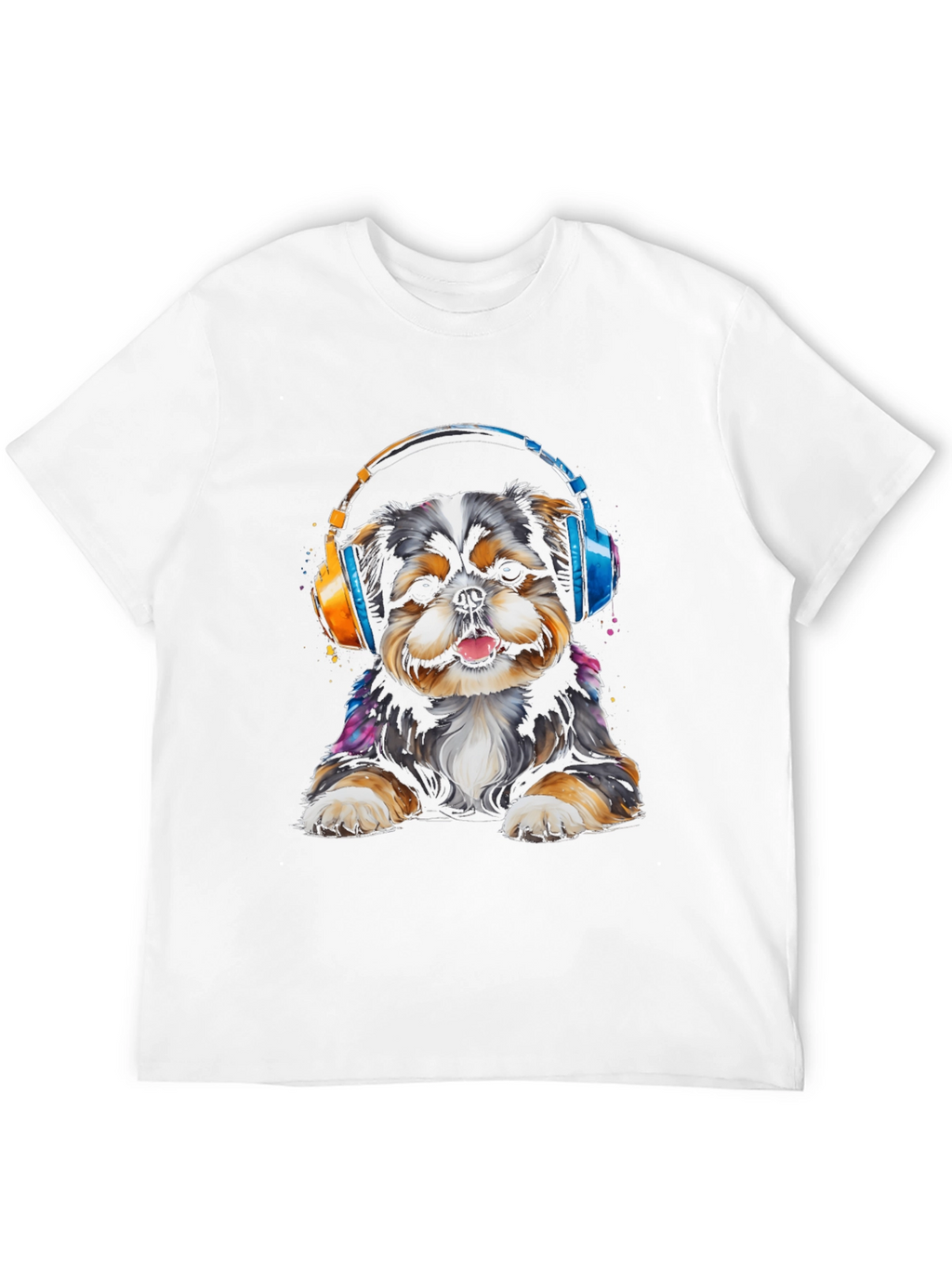 Dog with Headphones Graphic Tee