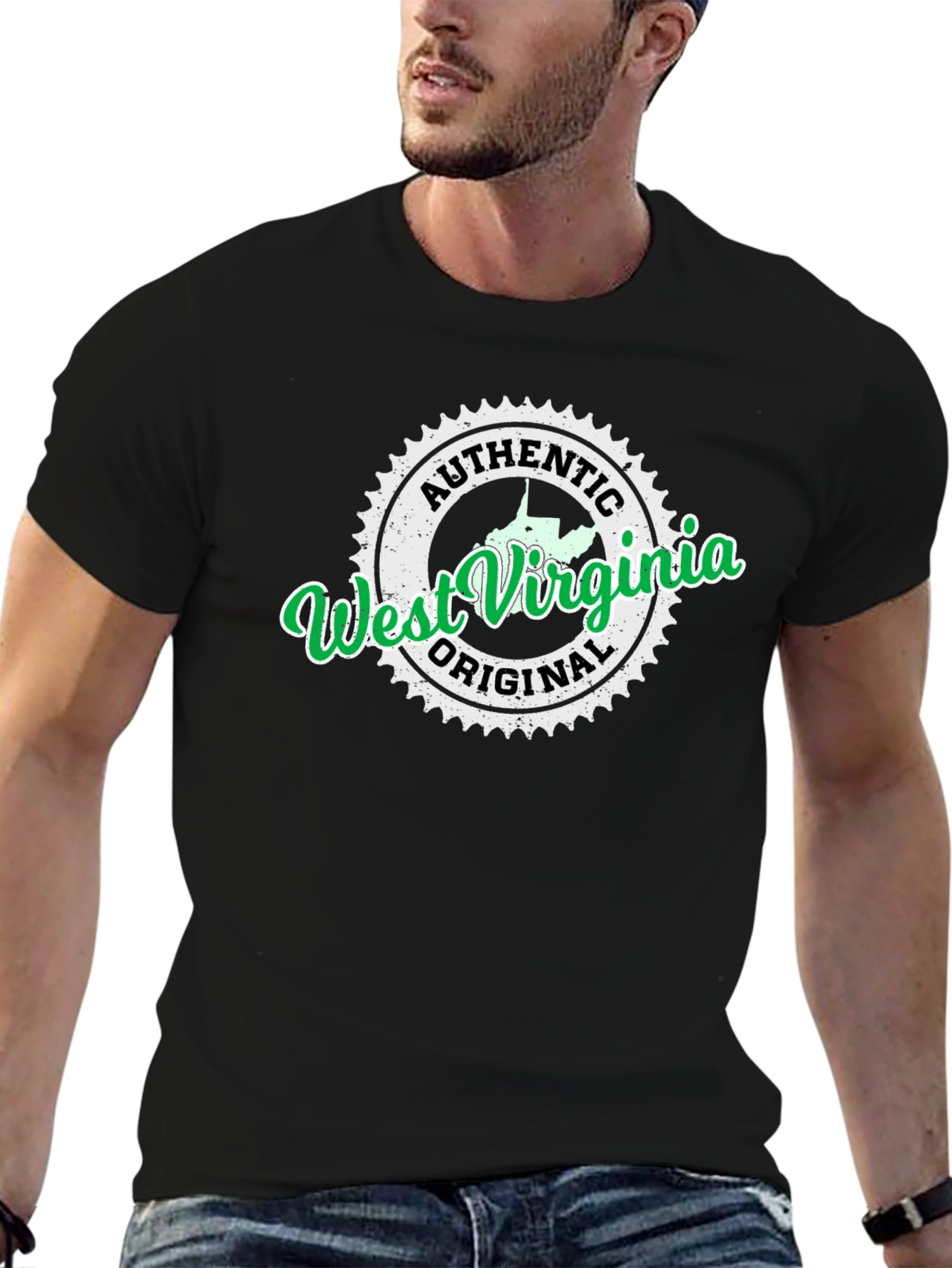 Authentic West Virginia Black T-Shirt