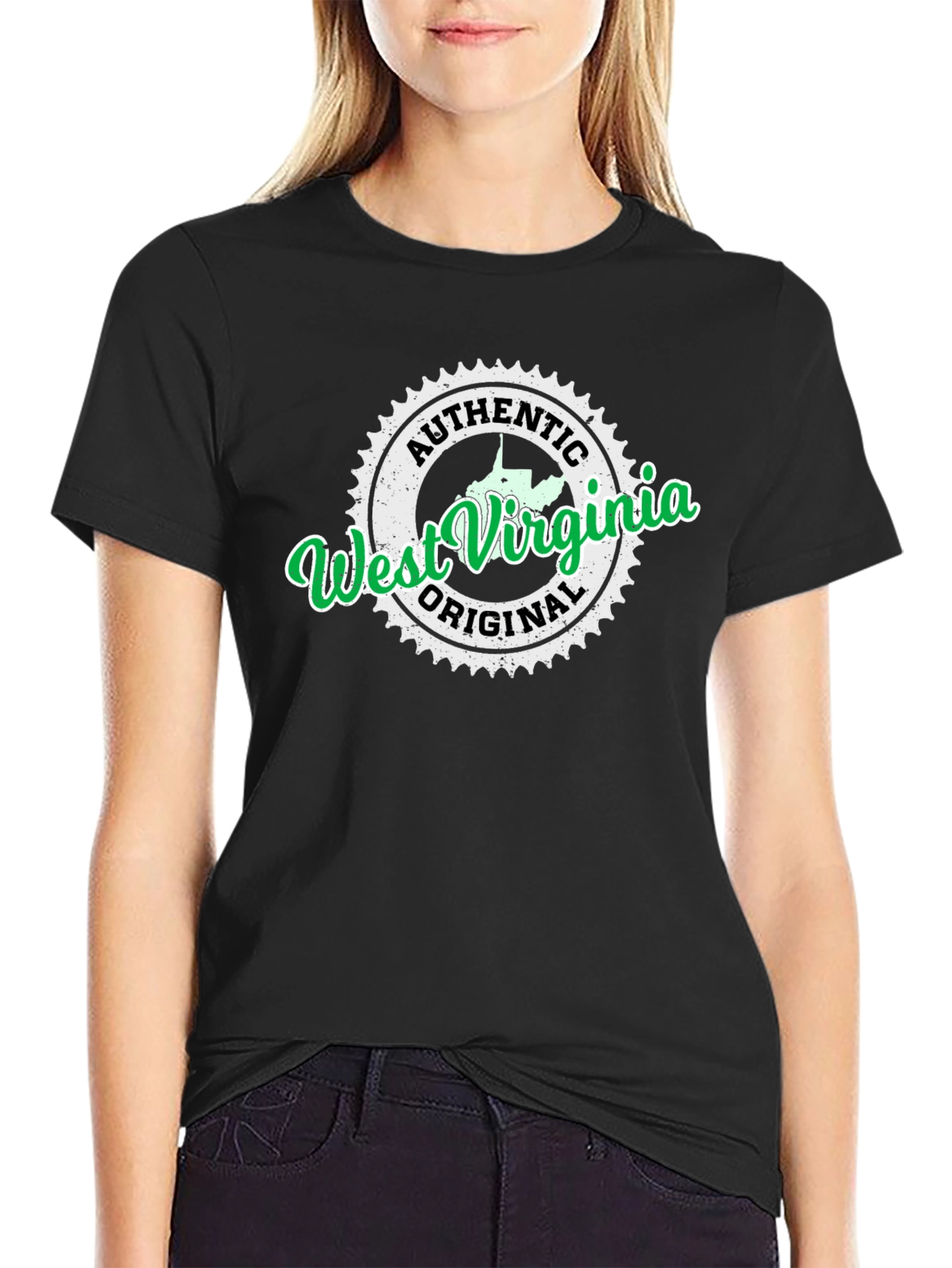 Authentic West Virginia Black T-Shirt