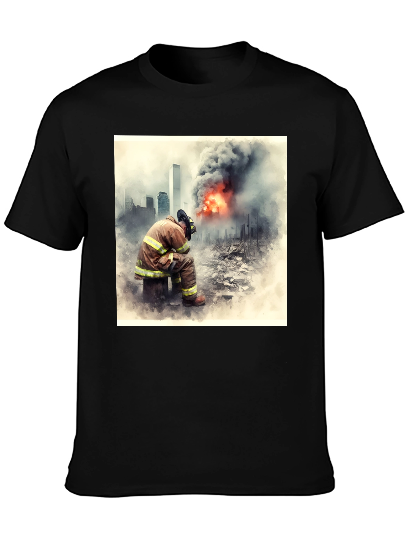 Firefighter Tribute T-Shirt - 9/11 Memorial