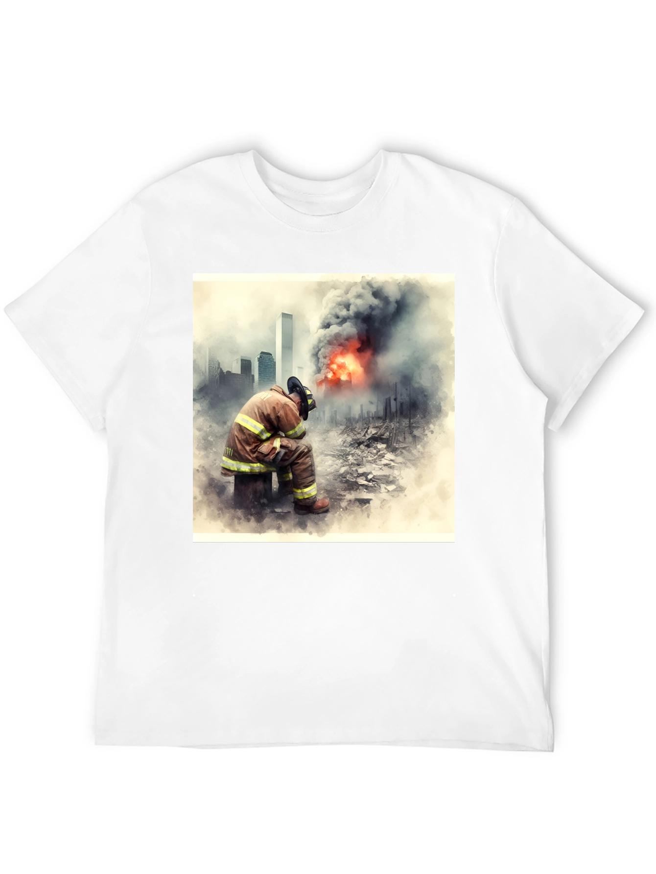 Firefighter Tribute T-Shirt - 9/11 Memorial