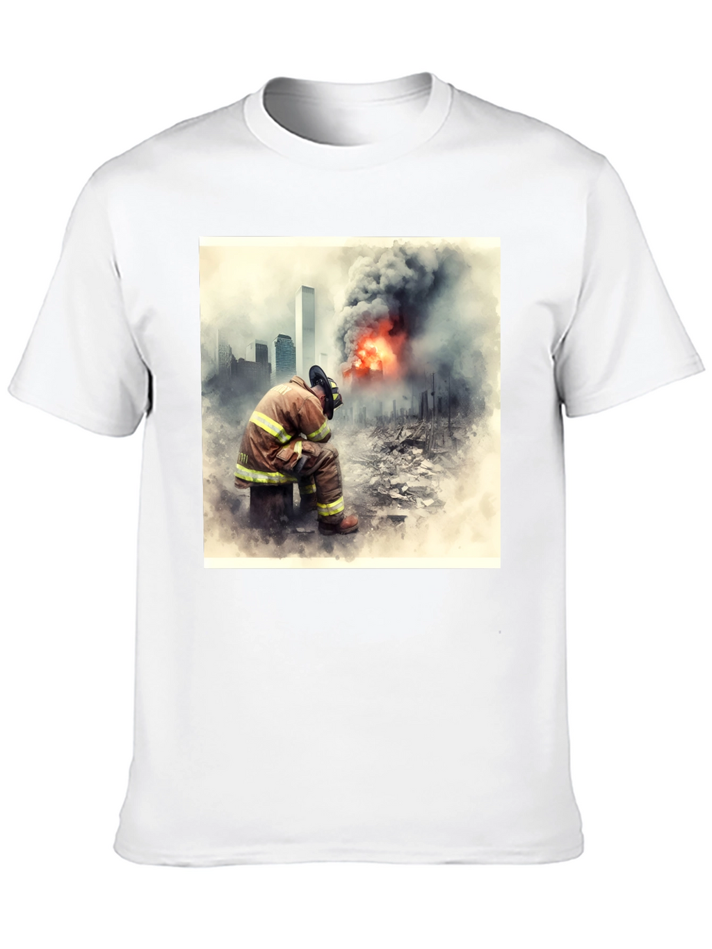 Firefighter Tribute T-Shirt - 9/11 Memorial