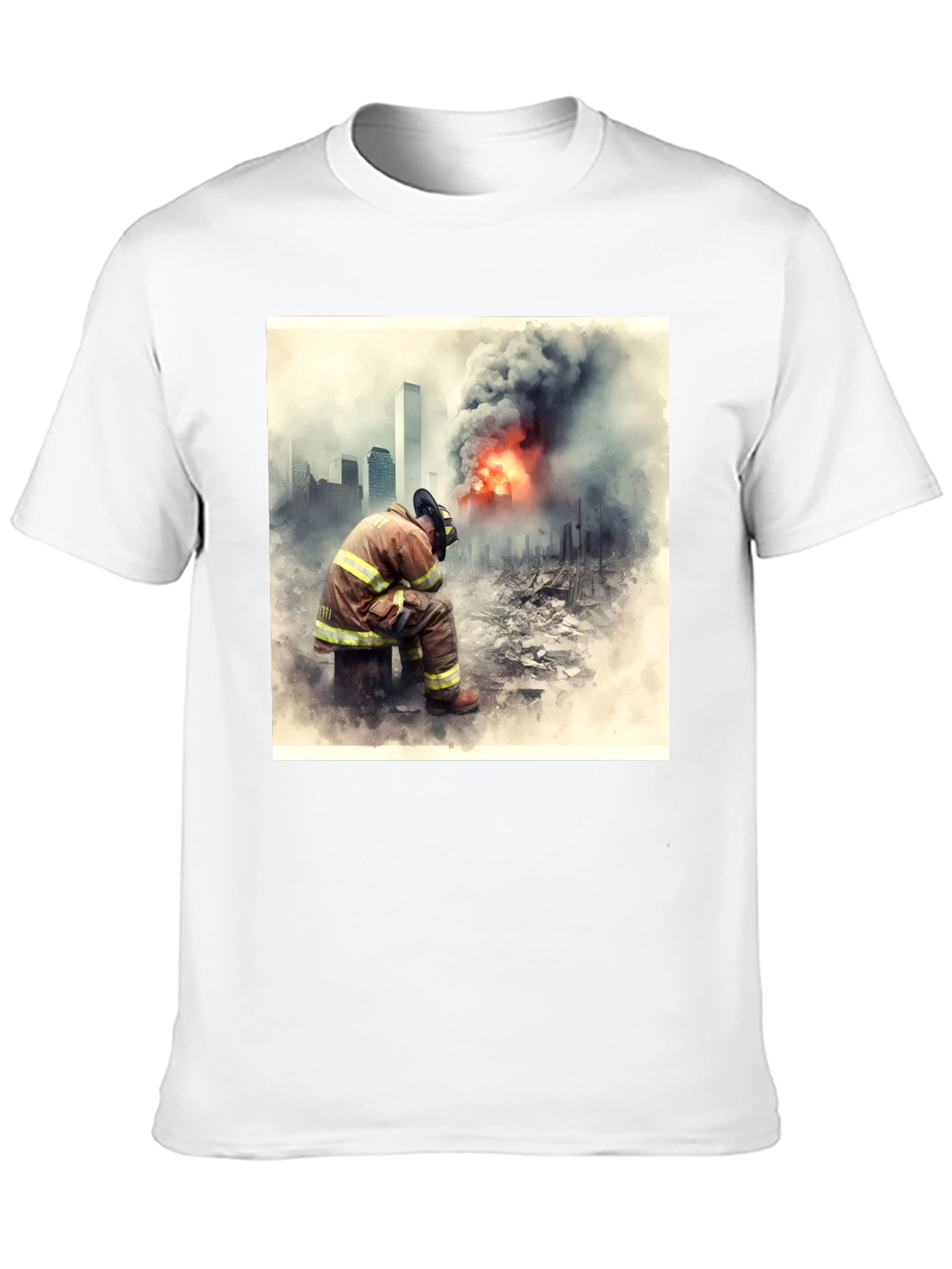 Firefighter Tribute T-Shirt - 9/11 Memorial