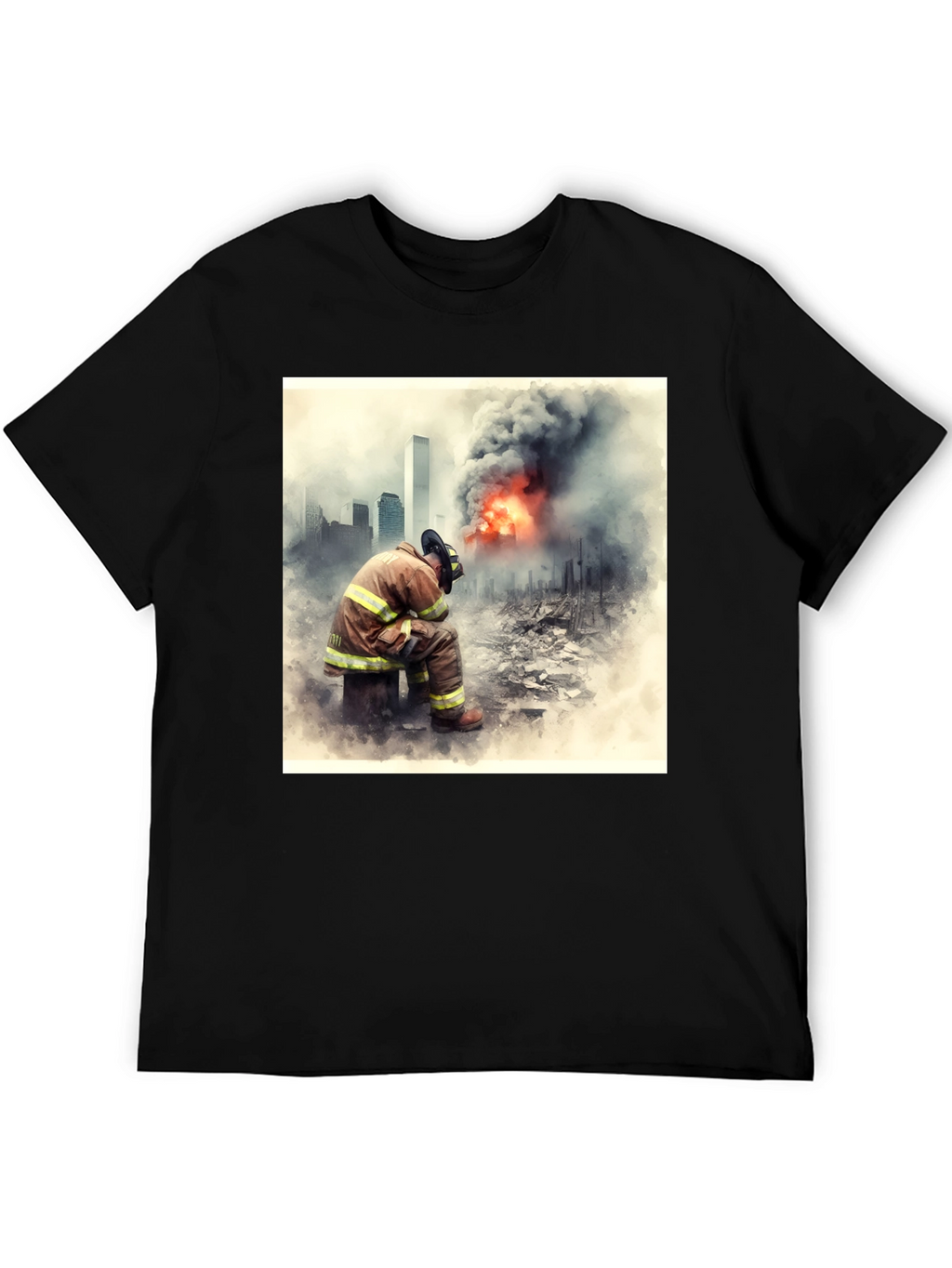 Firefighter Tribute T-Shirt - 9/11 Memorial