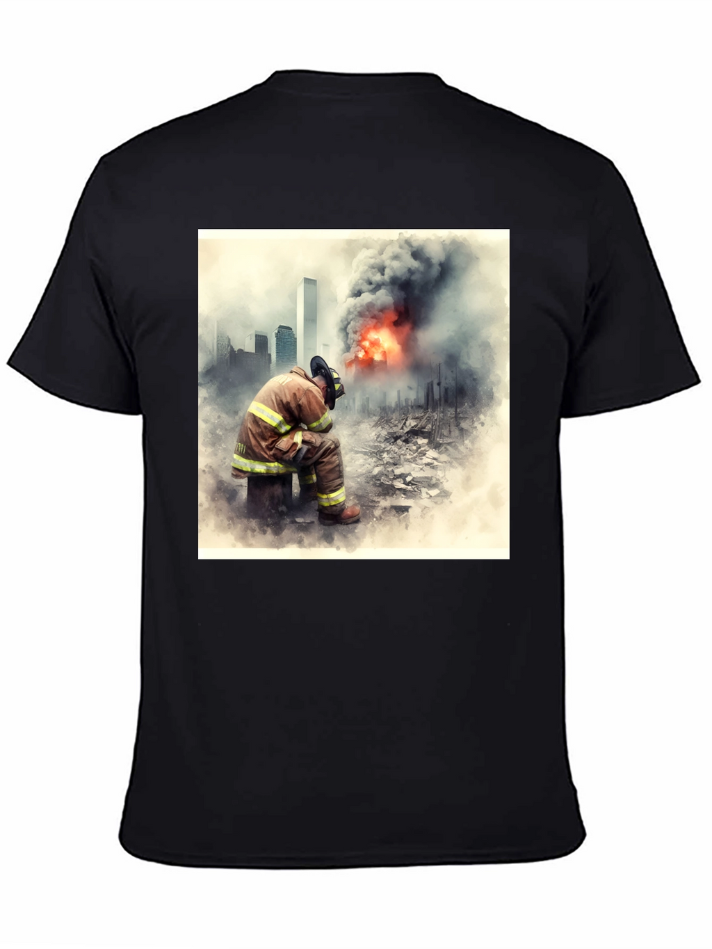 Firefighter Tribute T-Shirt - 9/11 Memorial