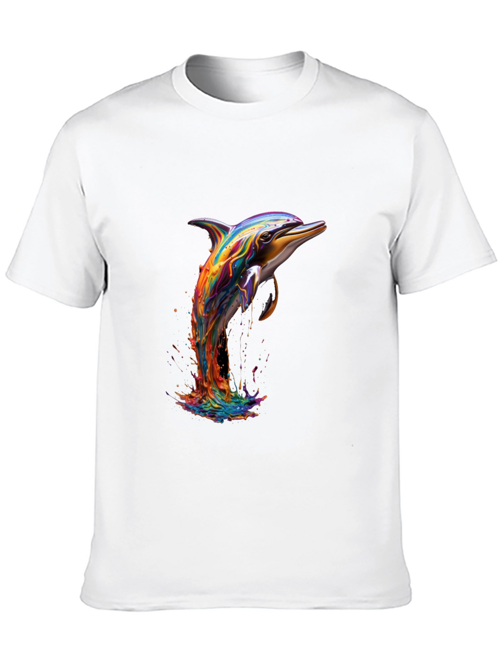 Rainbow Dolphin Black T-Shirt