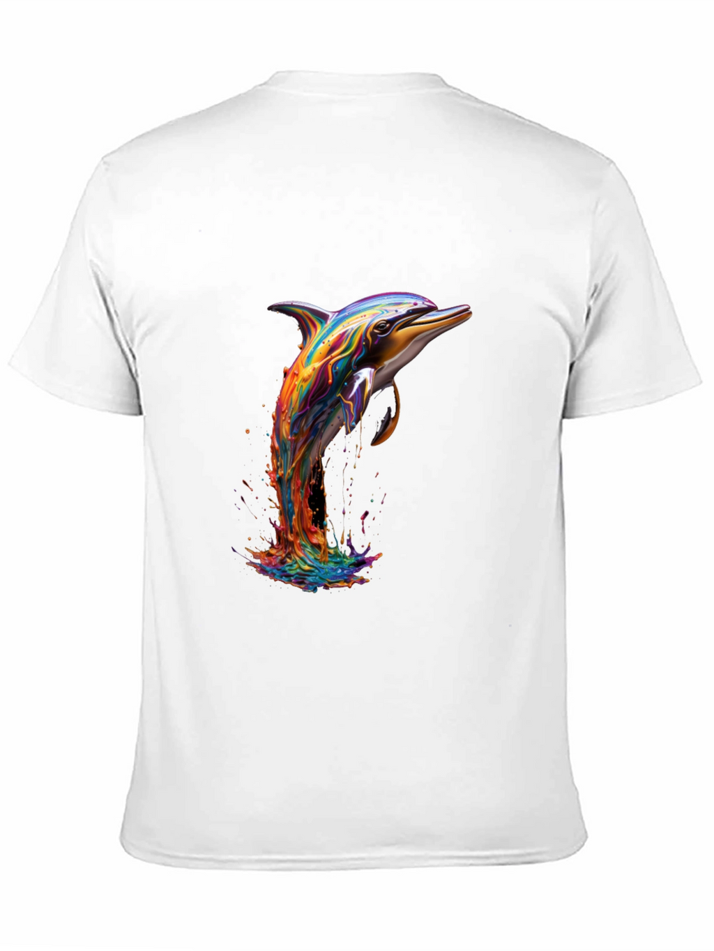 Rainbow Dolphin Black T-Shirt
