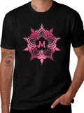 Pink Mandala M Letter T-Shirt