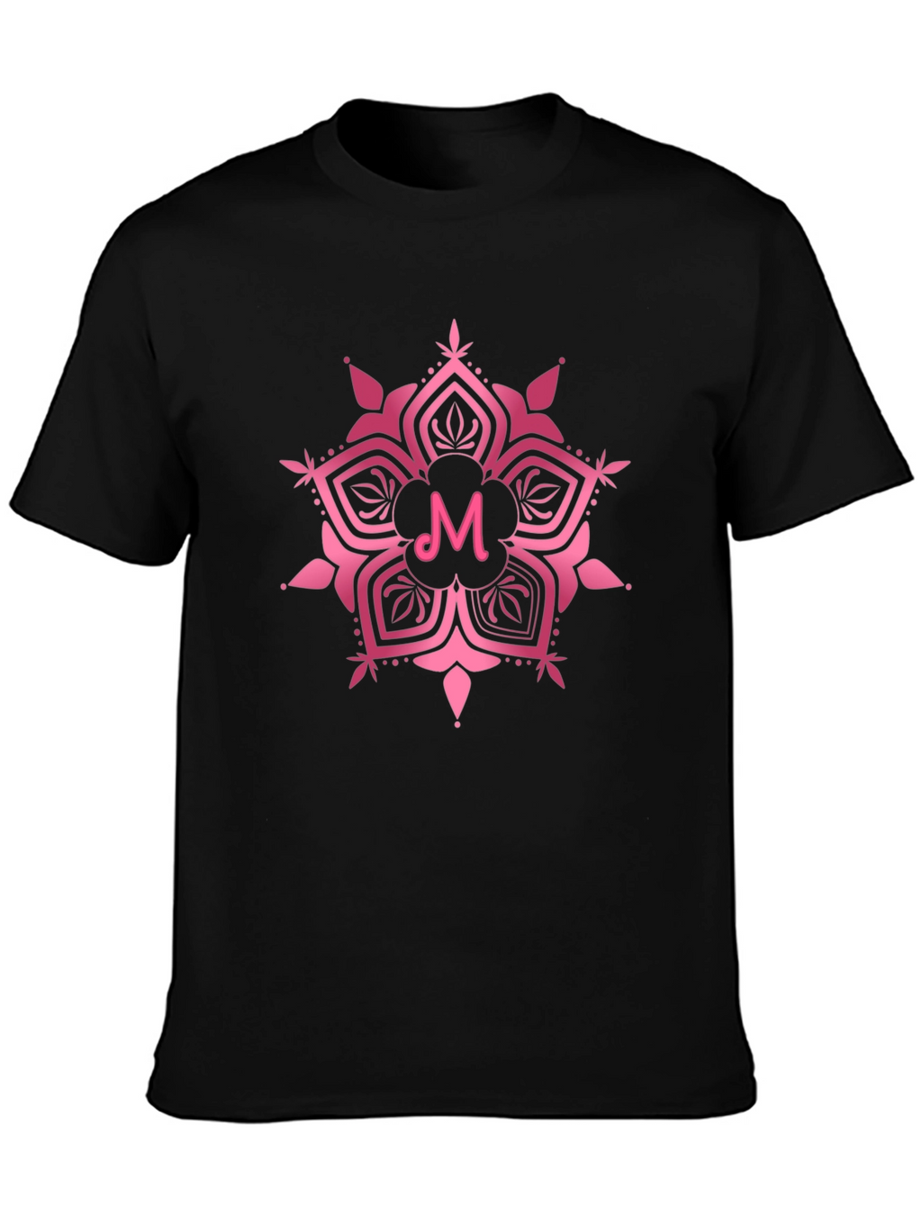 Pink Mandala M Letter T-Shirt