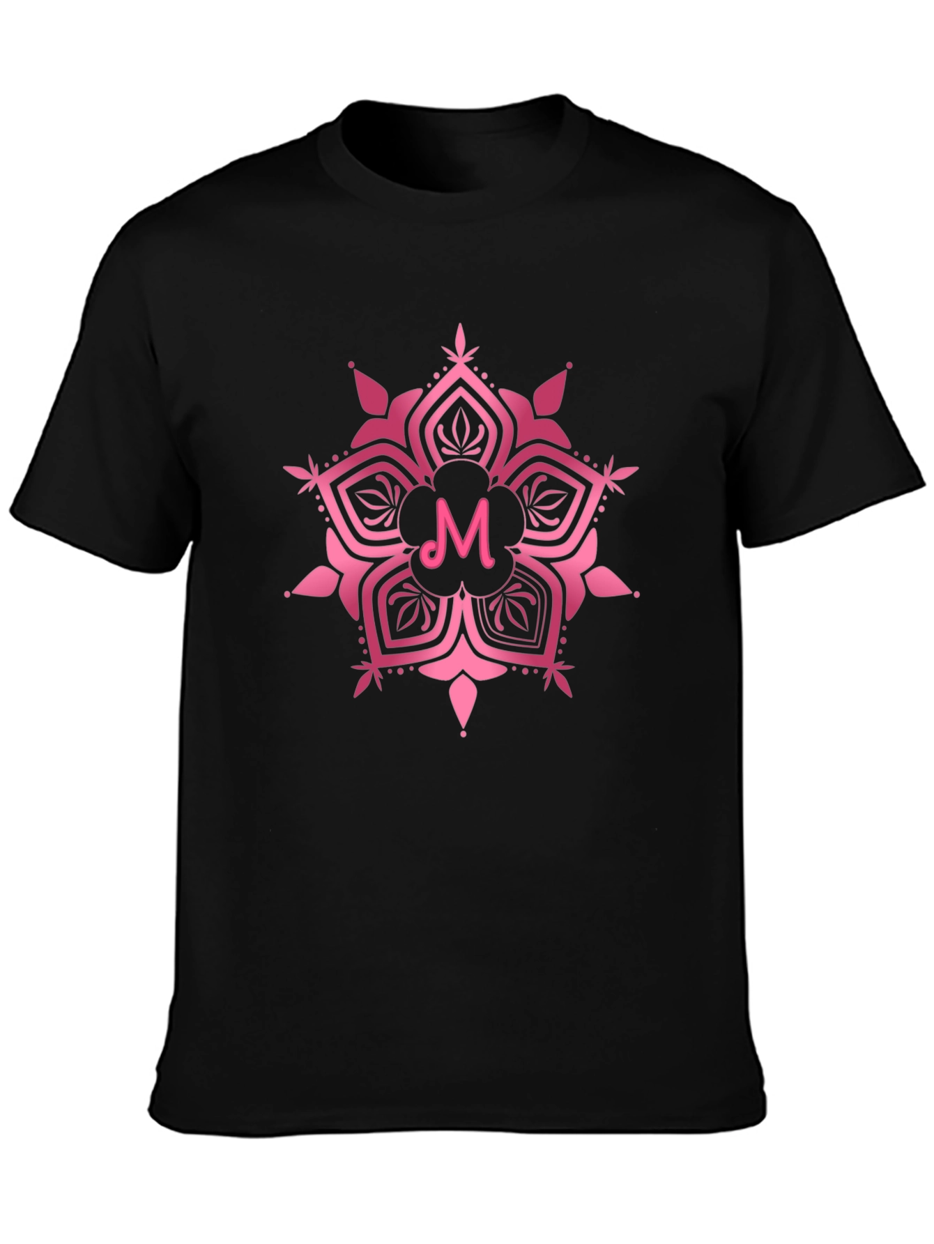 Pink Mandala M Letter T-Shirt
