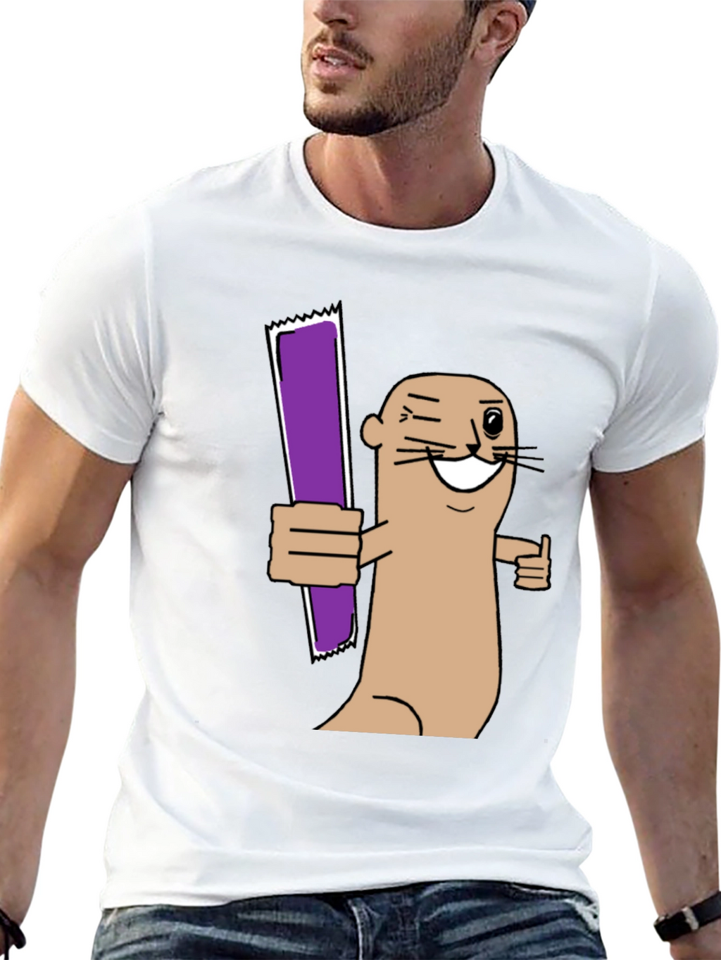 Funny Otter Purple Bar T-Shirt