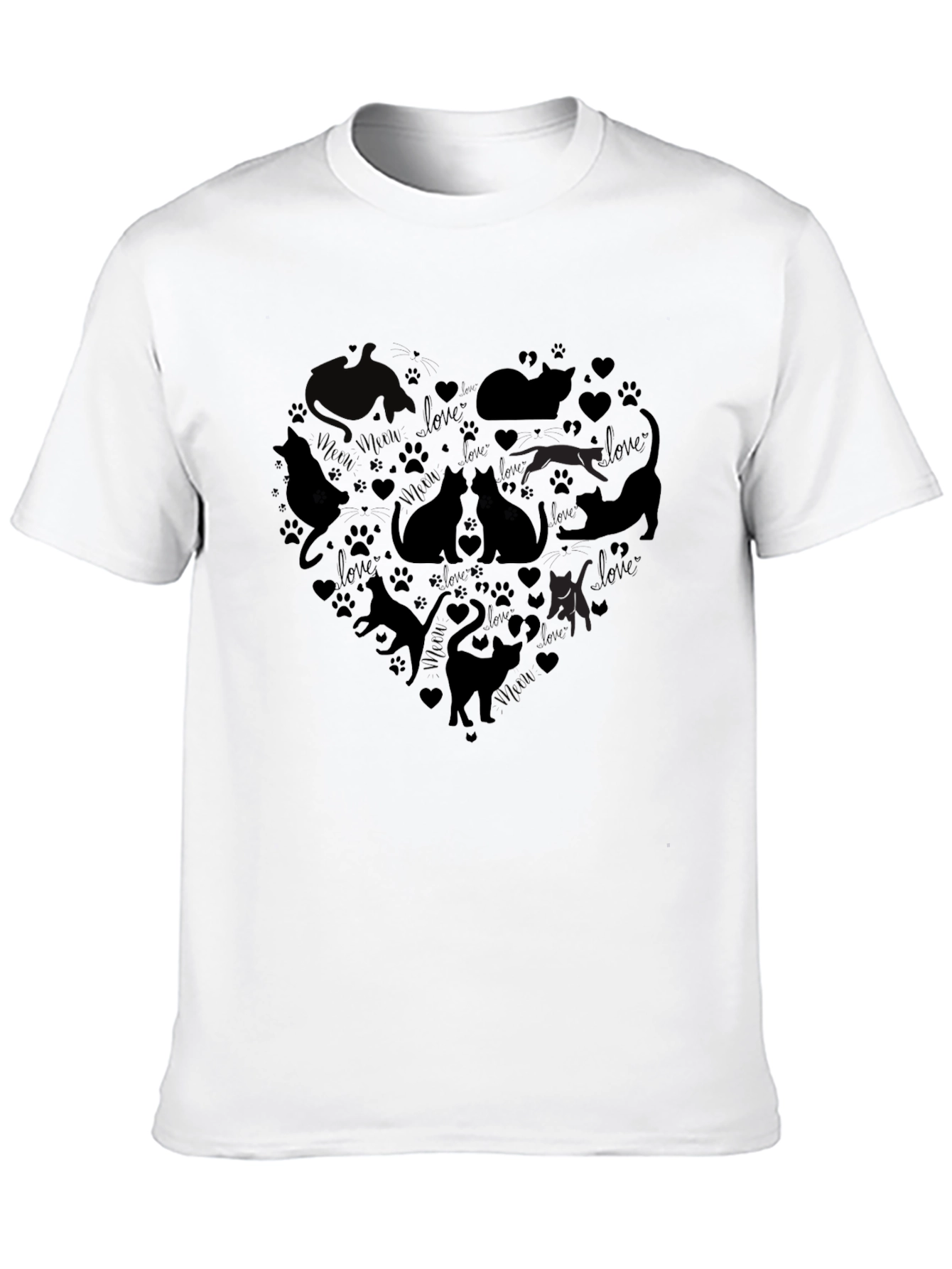 Cats Love Heart T-Shirt - Stylish Graphic Tee