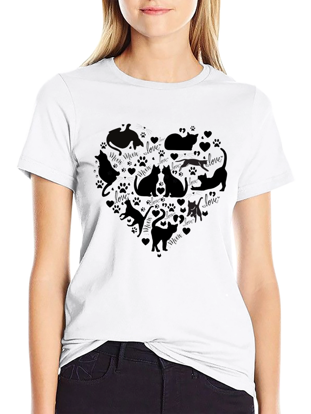 Cats Love Heart T-Shirt - Stylish Graphic Tee