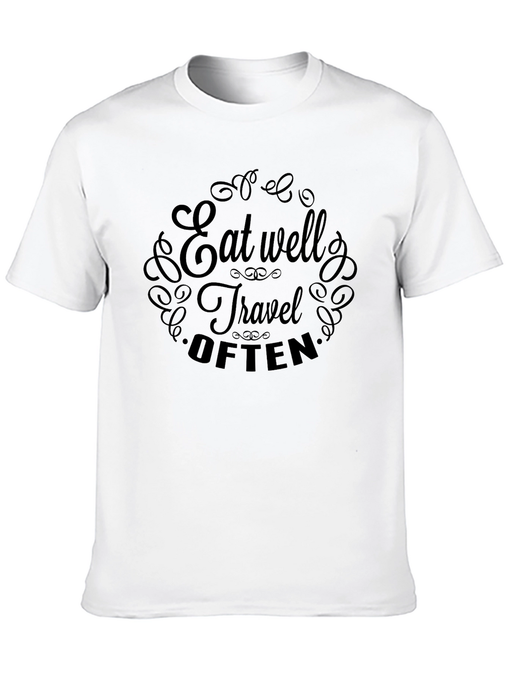 Eat Well Travel Often Black T-Shirt