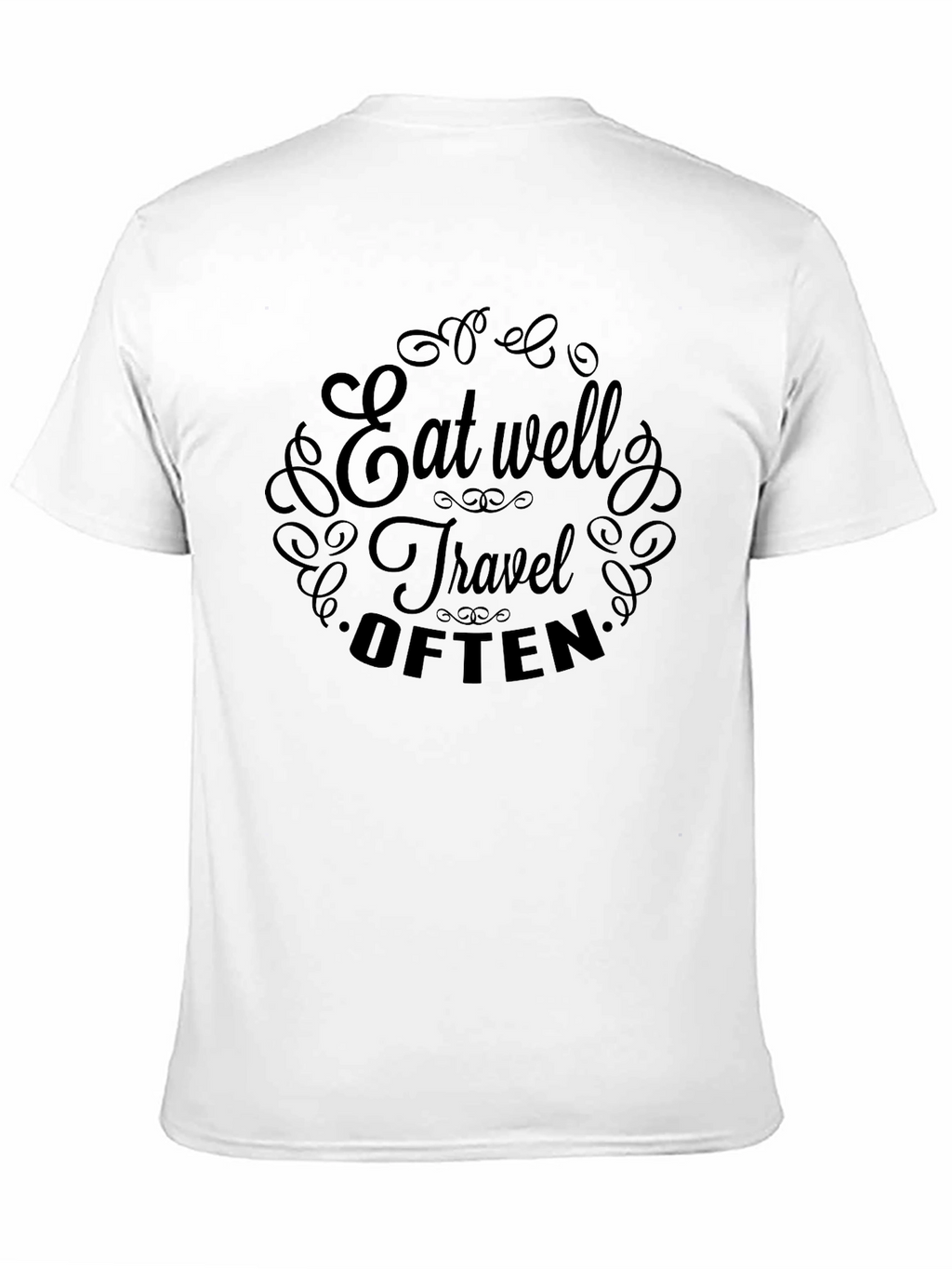 Eat Well Travel Often Black T-Shirt