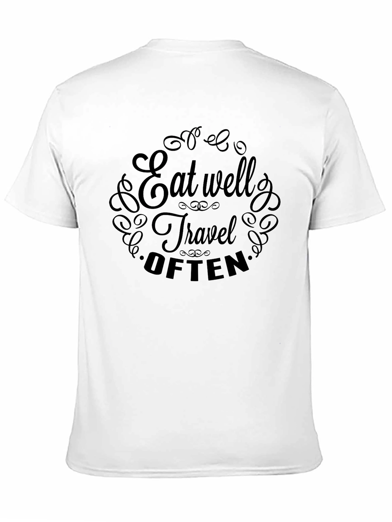 Eat Well Travel Often Black T-Shirt