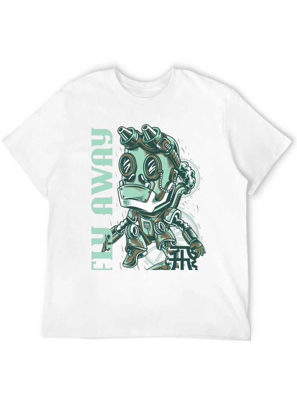 Fly Away Robot Graphic Tee - Black