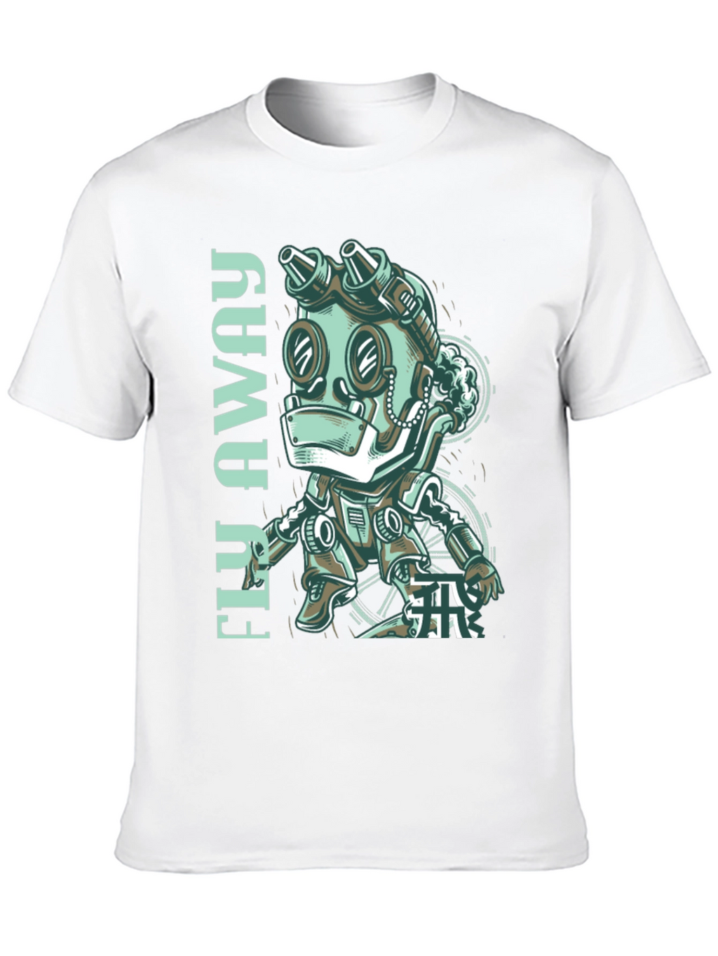 Fly Away Robot Graphic Tee - Black