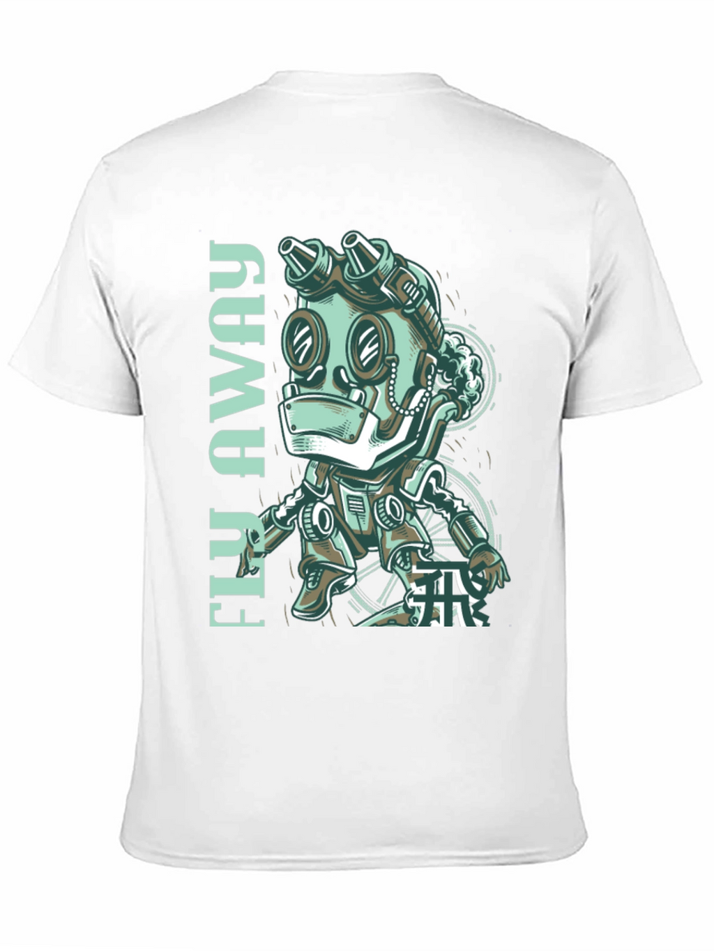 Fly Away Robot Graphic Tee - Black