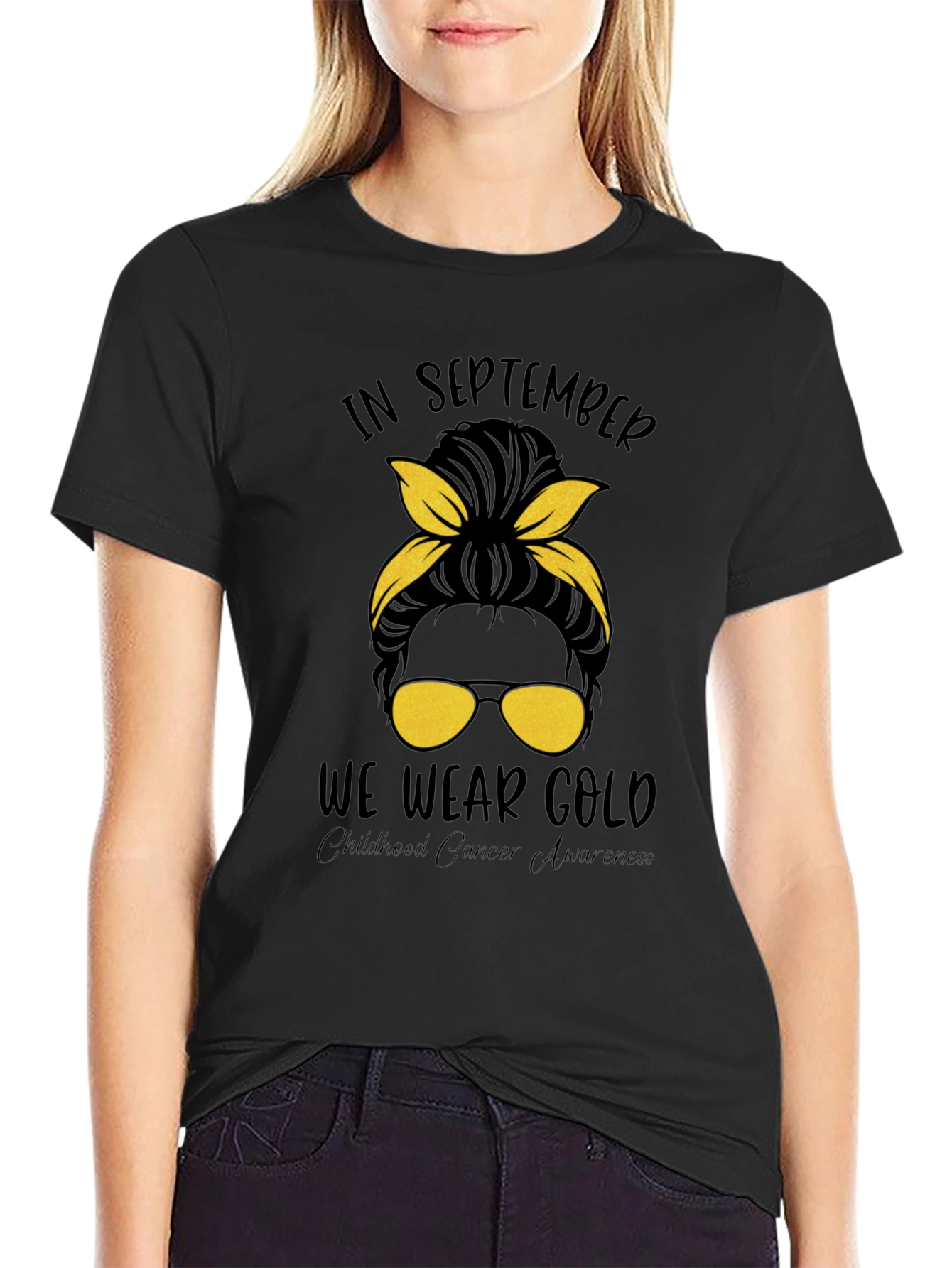 In September We Wear Gold Childhood Cancer Awareness T-Shirt