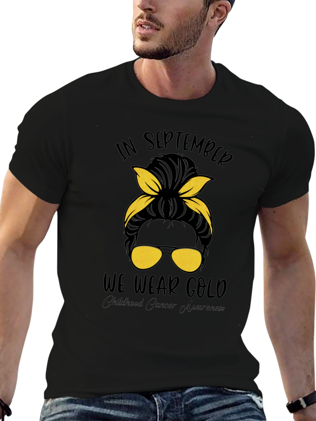 In September We Wear Gold Childhood Cancer Awareness T-Shirt