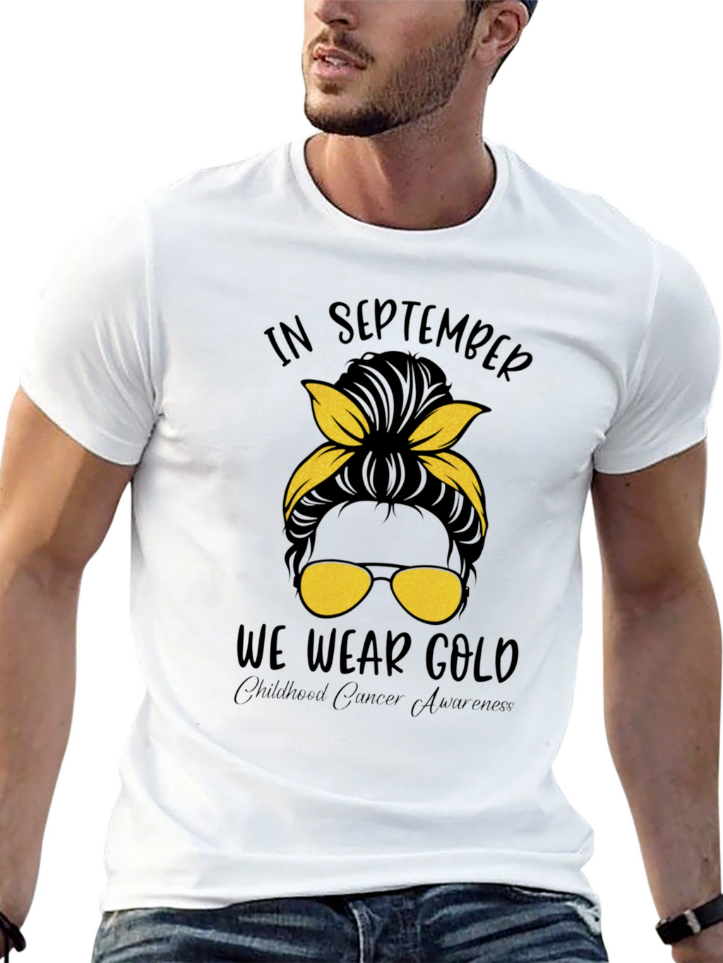 In September We Wear Gold Childhood Cancer Awareness T-Shirt