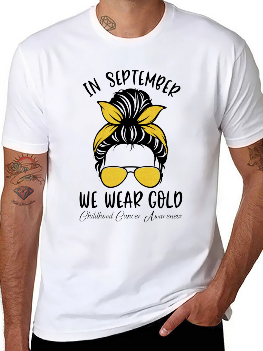 In September We Wear Gold Childhood Cancer Awareness T-Shirt