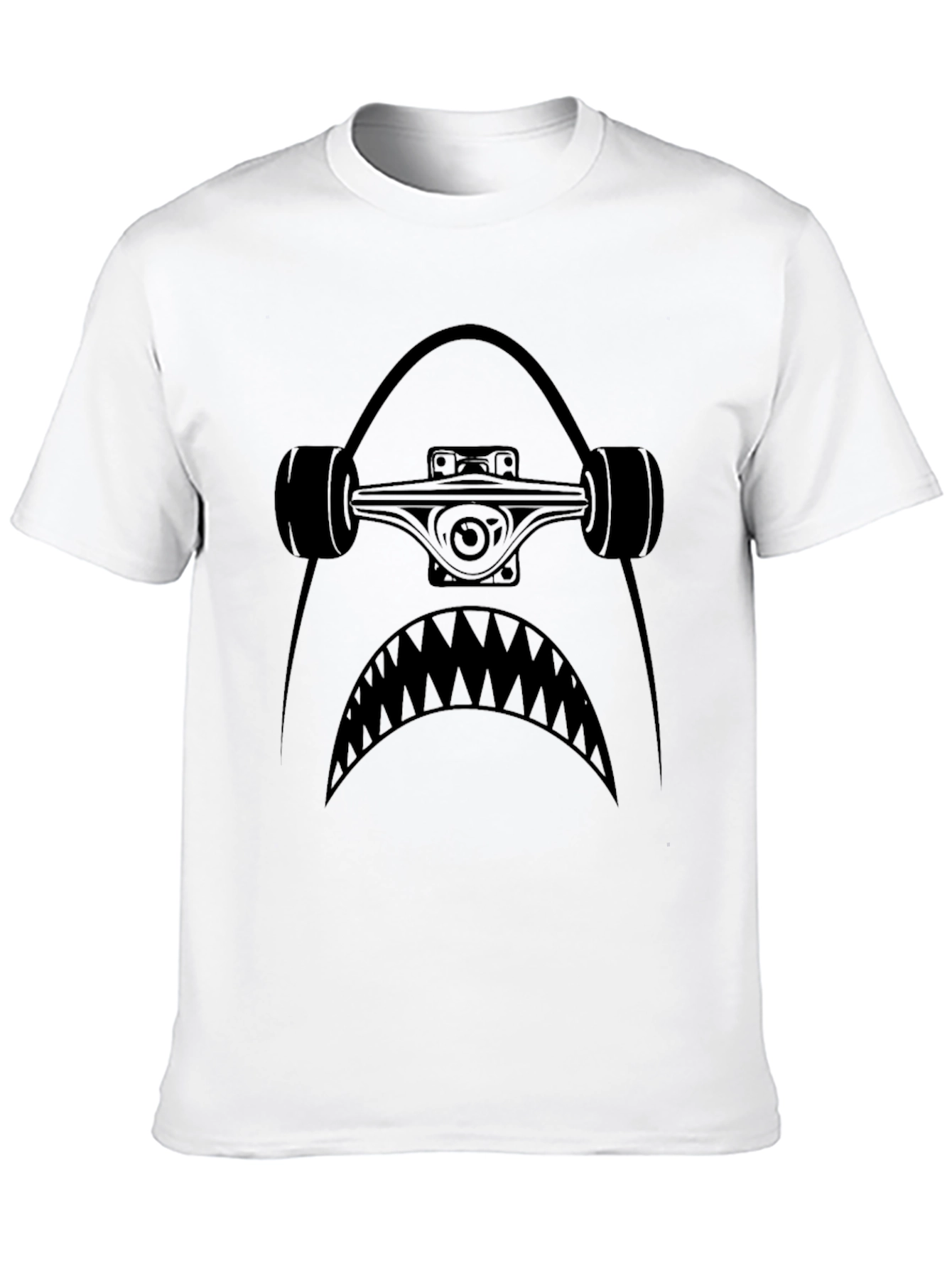 Shark Skateboard Black Graphic Tee