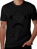 Shark Skateboard Black Graphic Tee
