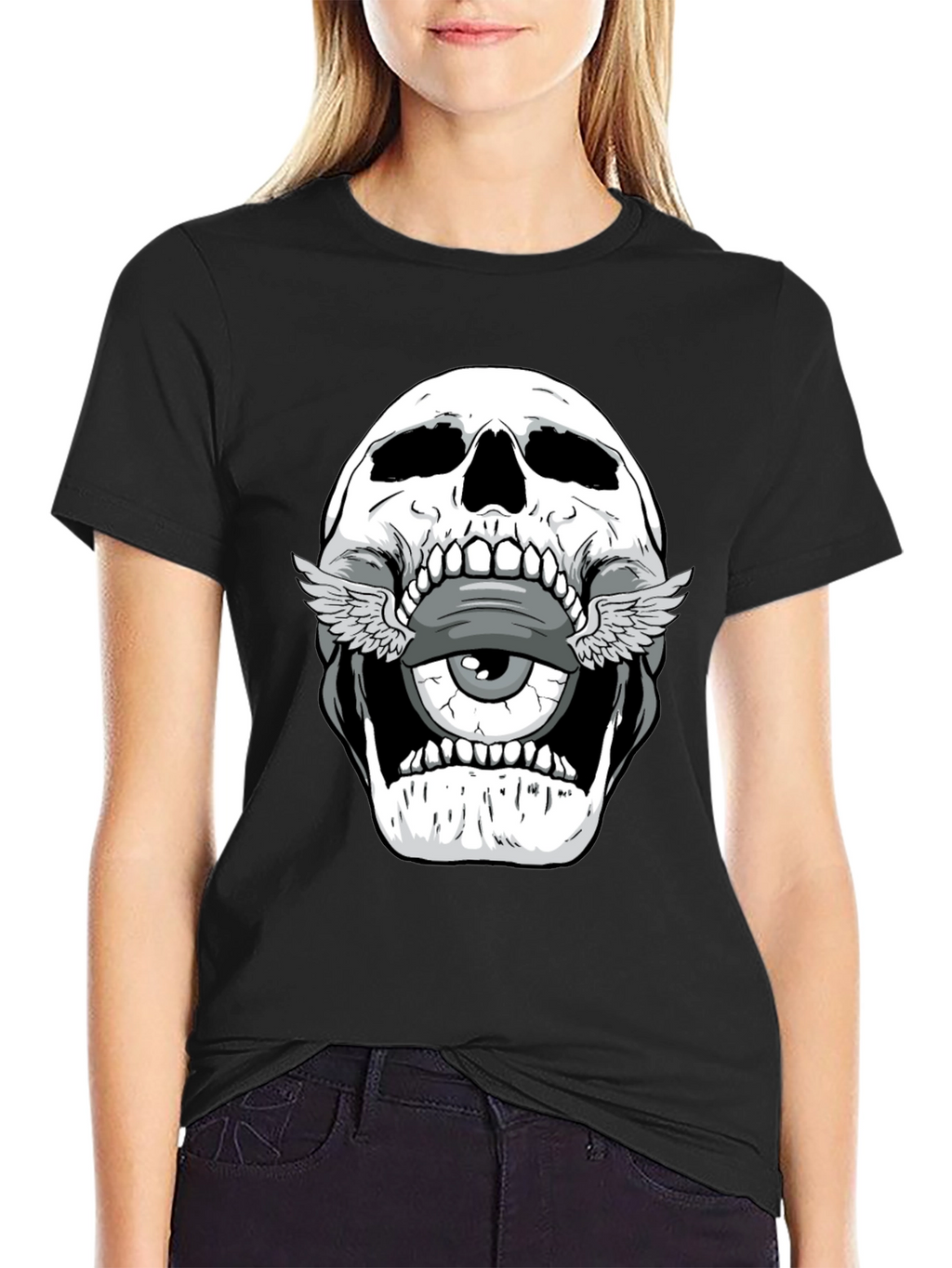 Skull with Eye Graphic T-Shirt - Mens Black Tee