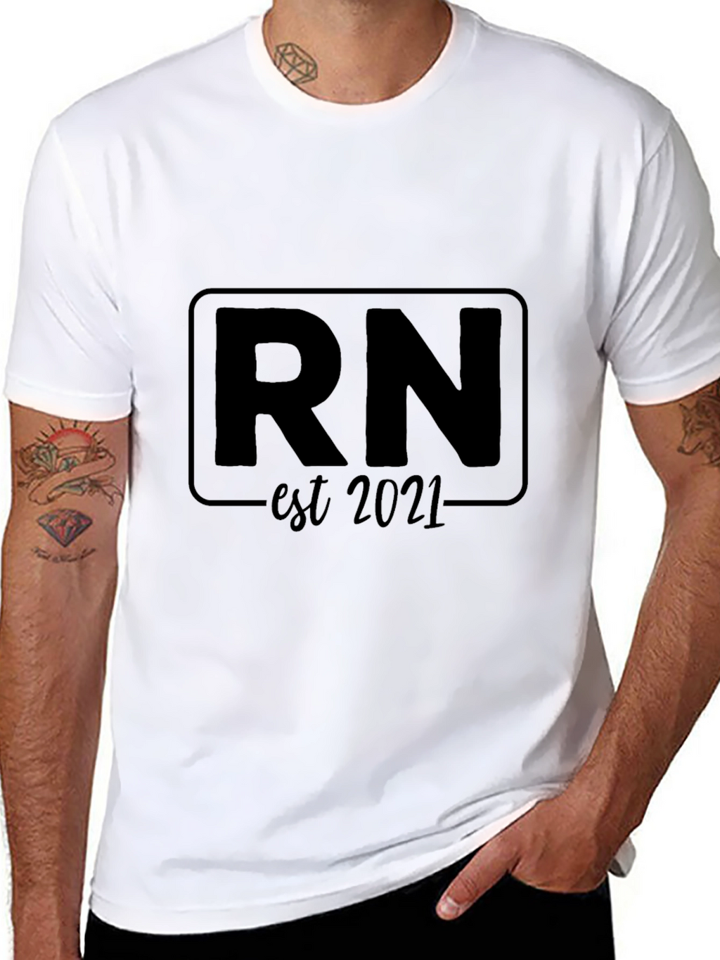 RN Est. 2021 Black T-Shirt - Registered Nurse