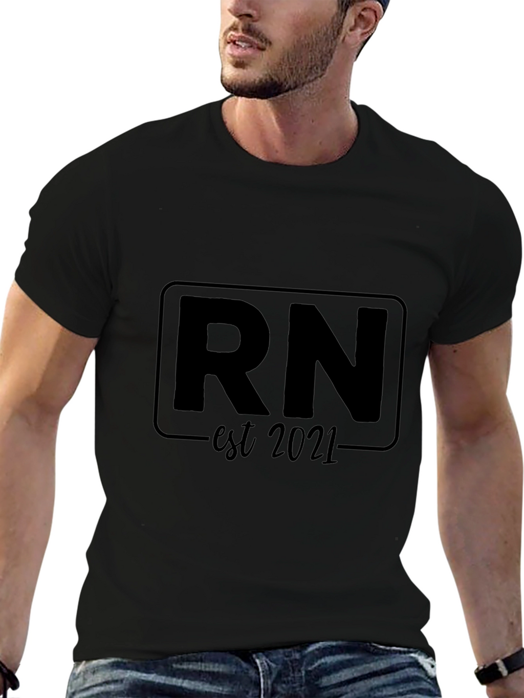 RN Est. 2021 Black T-Shirt - Registered Nurse
