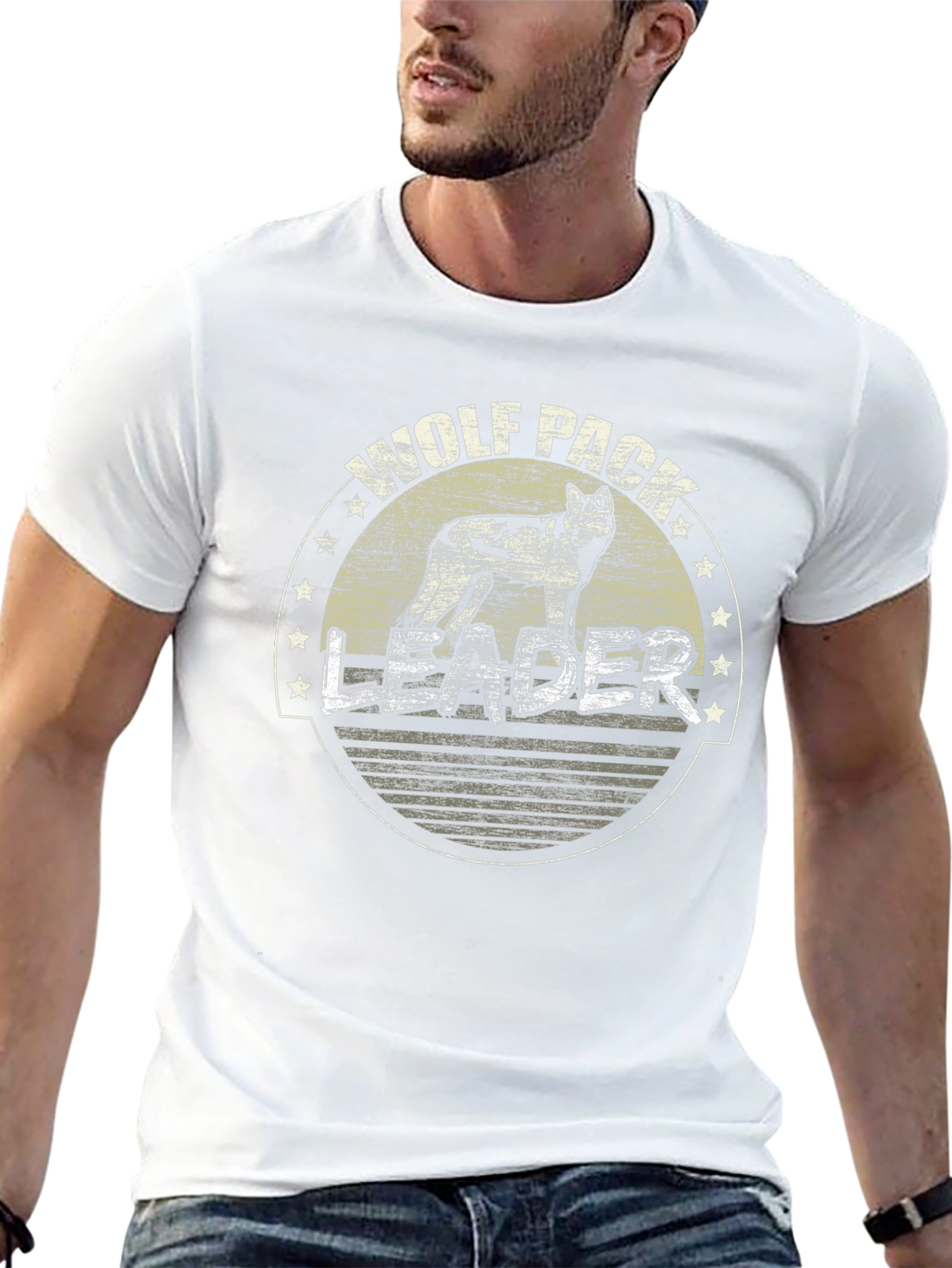 Wolf Pack Leader Black Graphic Tee