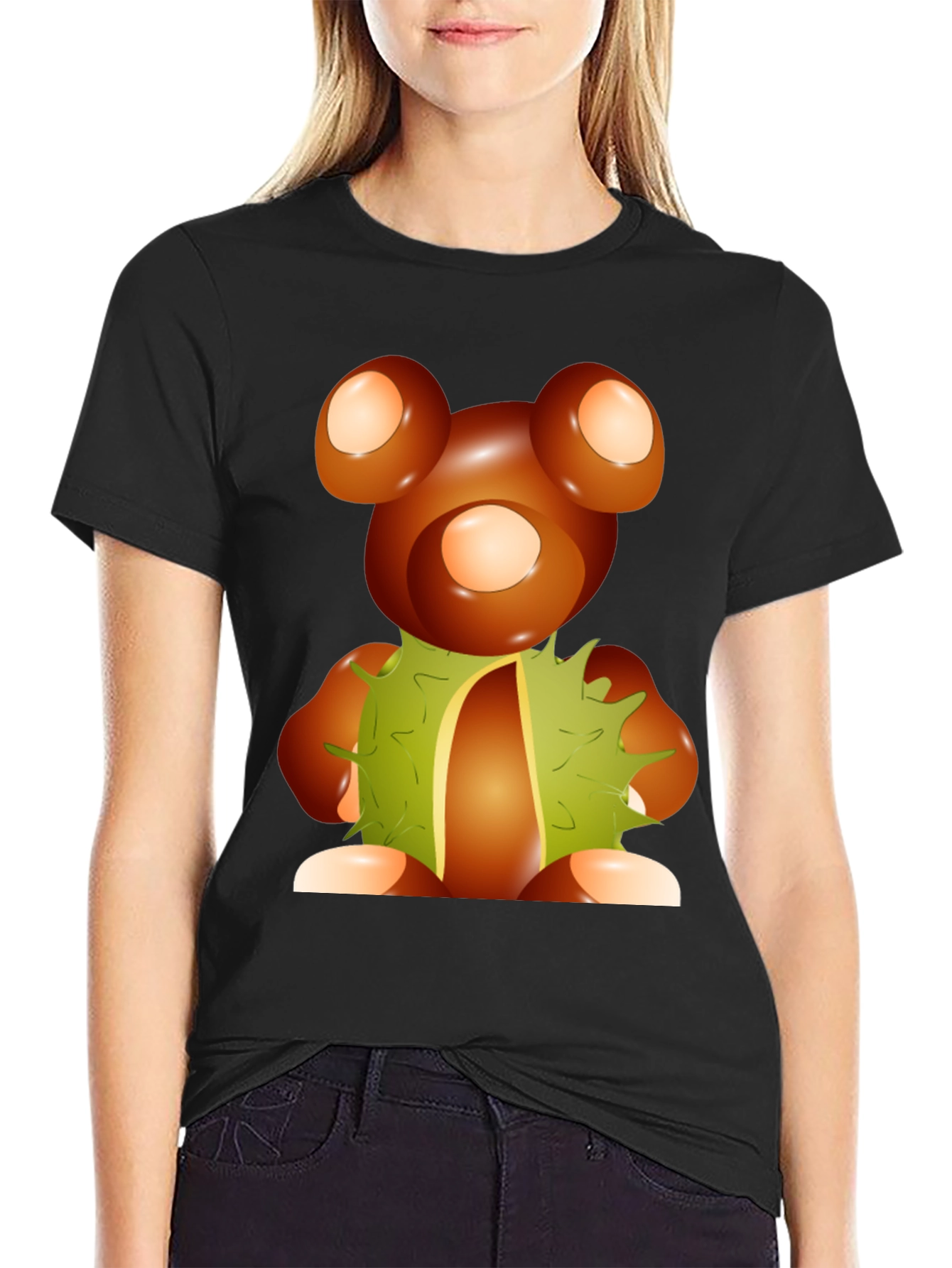 Chestnut Bear Graphic Tee - Unique Autumnal Design