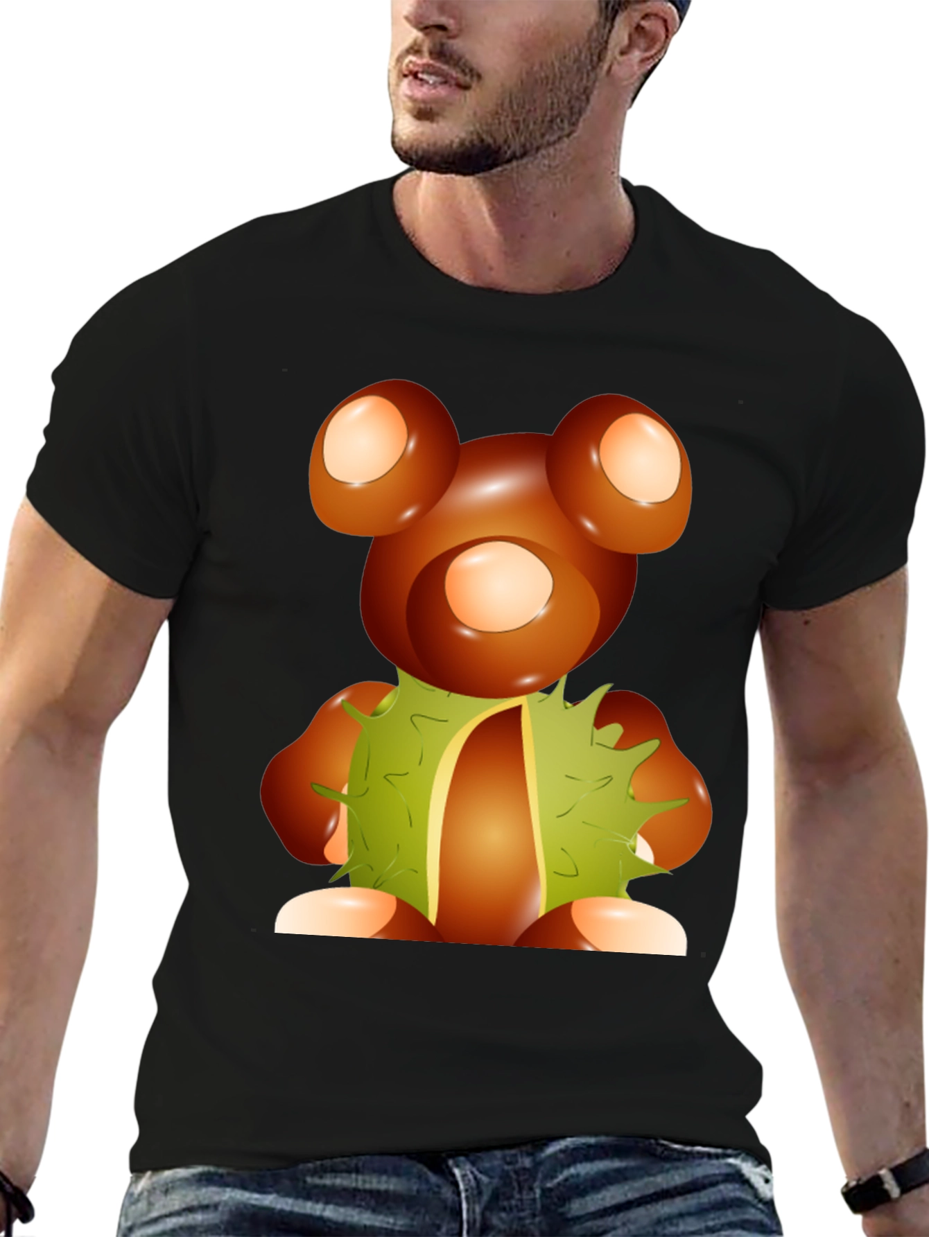 Chestnut Bear Graphic Tee - Unique Autumnal Design