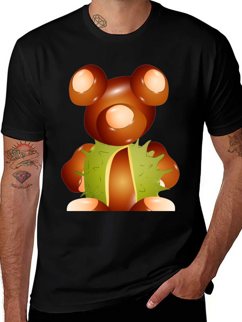 Chestnut Bear Graphic Tee - Unique Autumnal Design