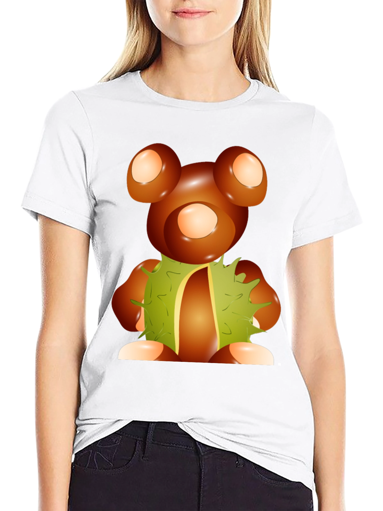 Chestnut Bear Graphic Tee - Unique Autumnal Design