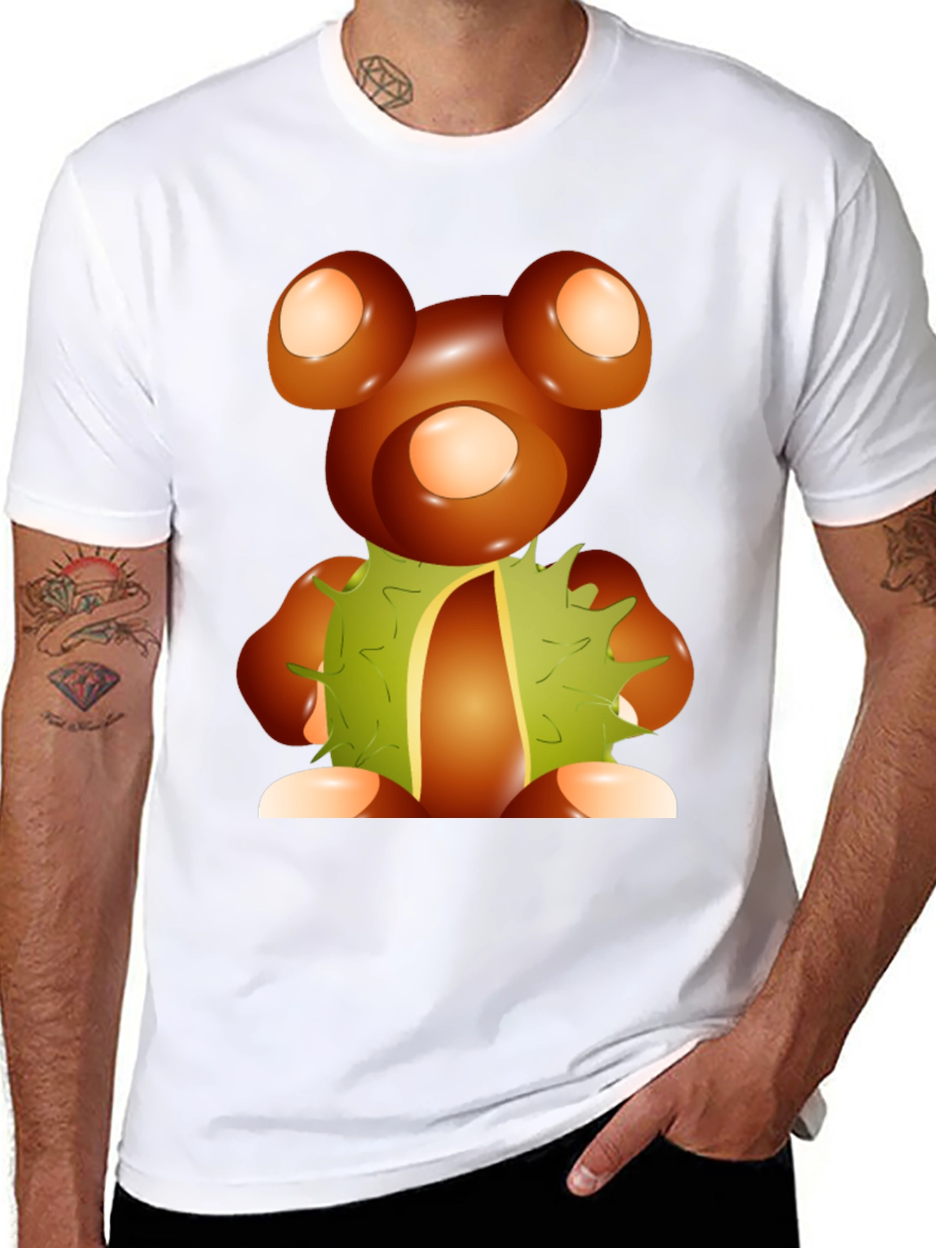 Chestnut Bear Graphic Tee - Unique Autumnal Design