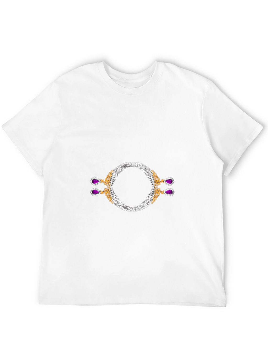 Black T-Shirt with Jewel Design