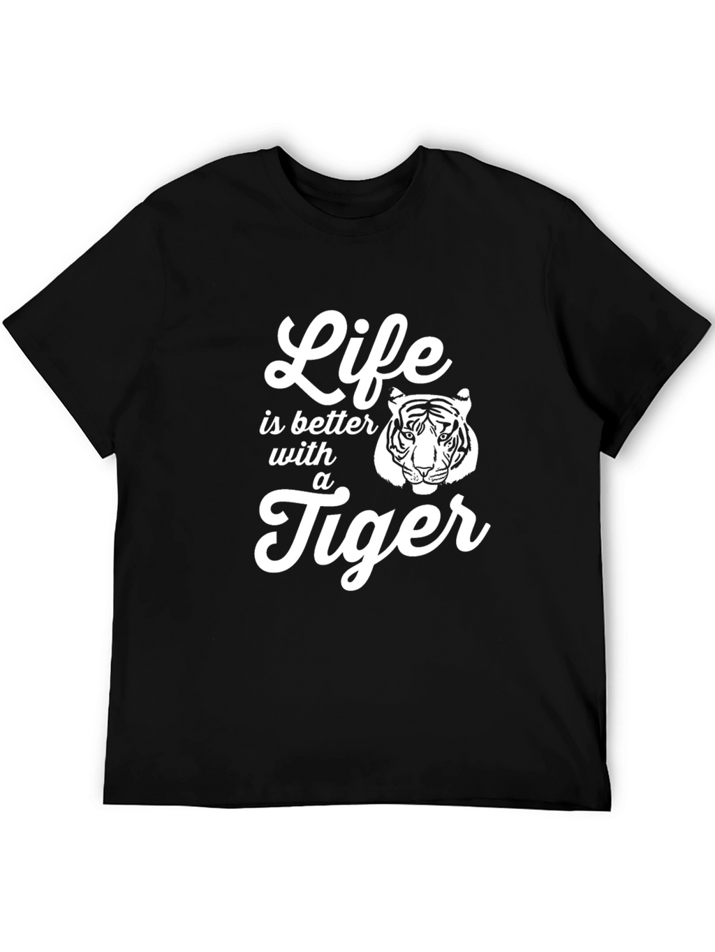 Life is Better with a Tiger T-Shirt - Black