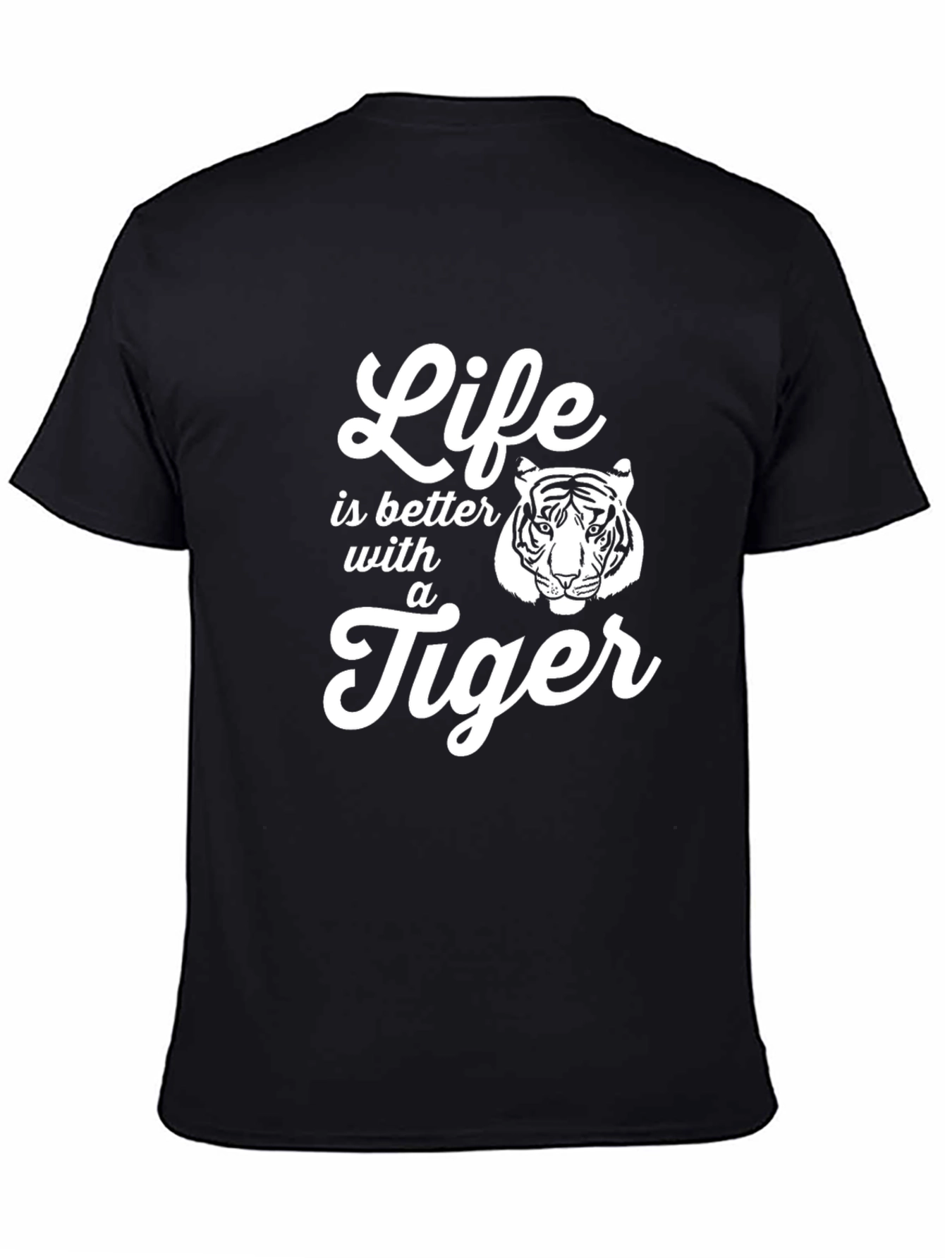 Life is Better with a Tiger T-Shirt - Black