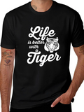 Life is Better with a Tiger T-Shirt - Black